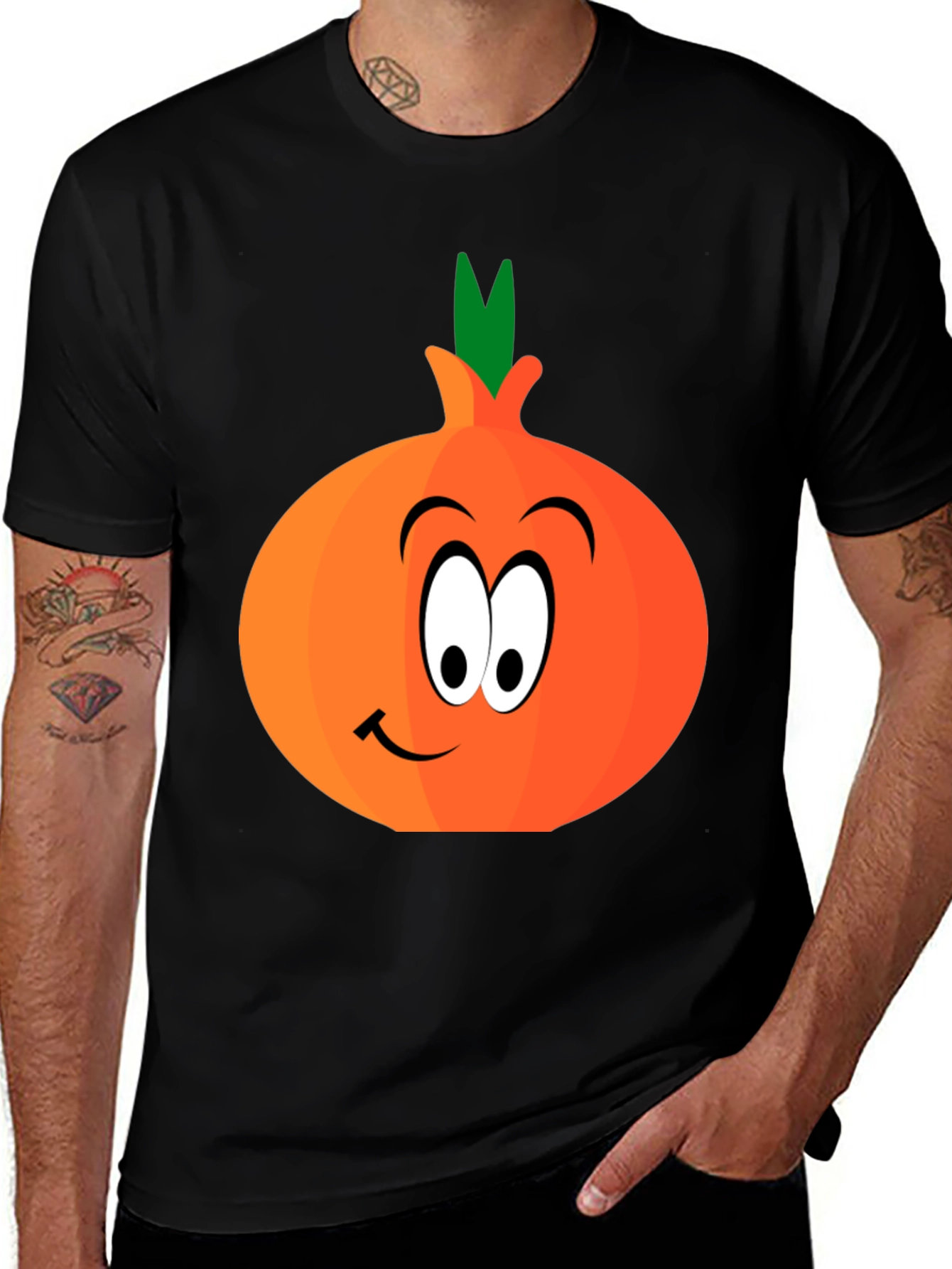 Cartoon Onion Graphic Tee - Fun Food Shirt