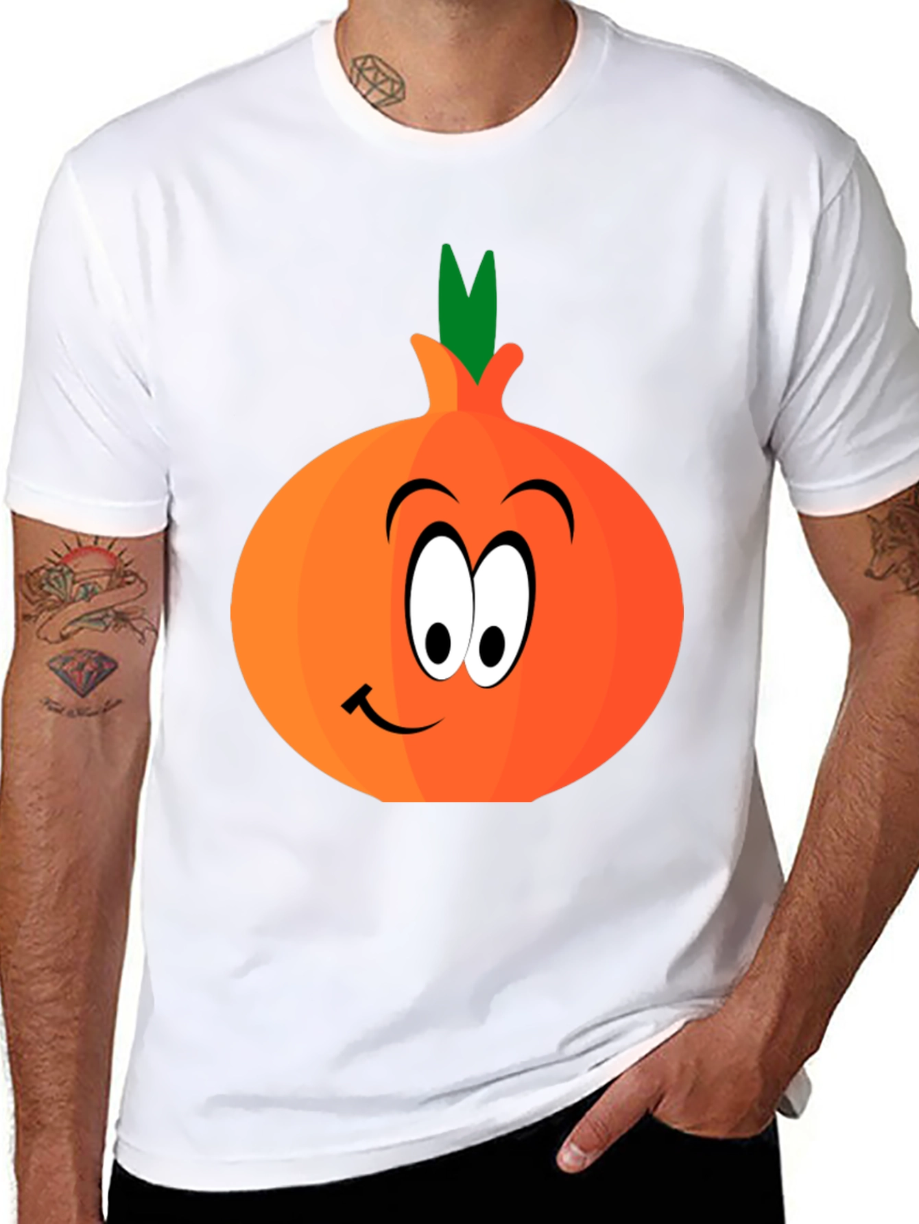 Cartoon Onion Graphic Tee - Fun Food Shirt