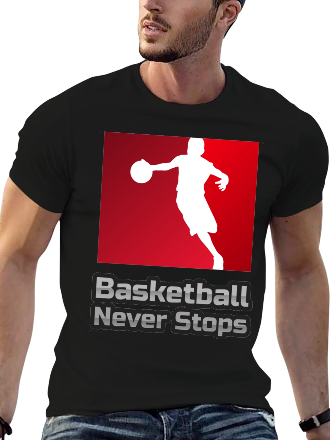 Basketball Never Stops Graphic T-Shirt
