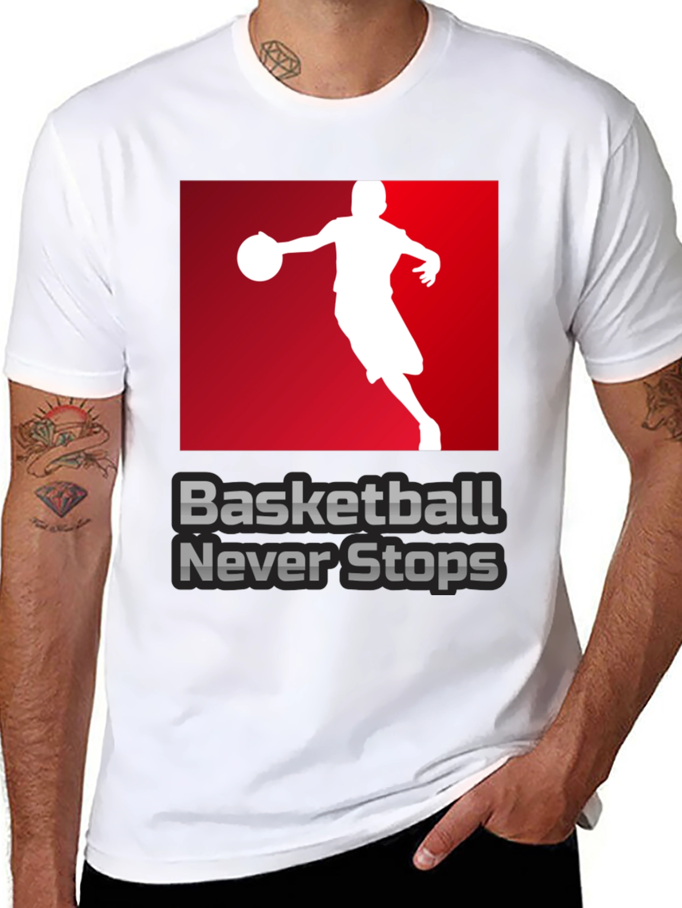 Basketball Never Stops Graphic T-Shirt