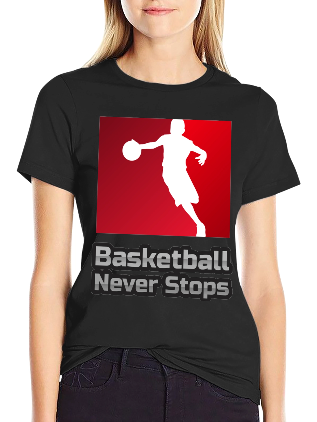 Basketball Never Stops Graphic T-Shirt