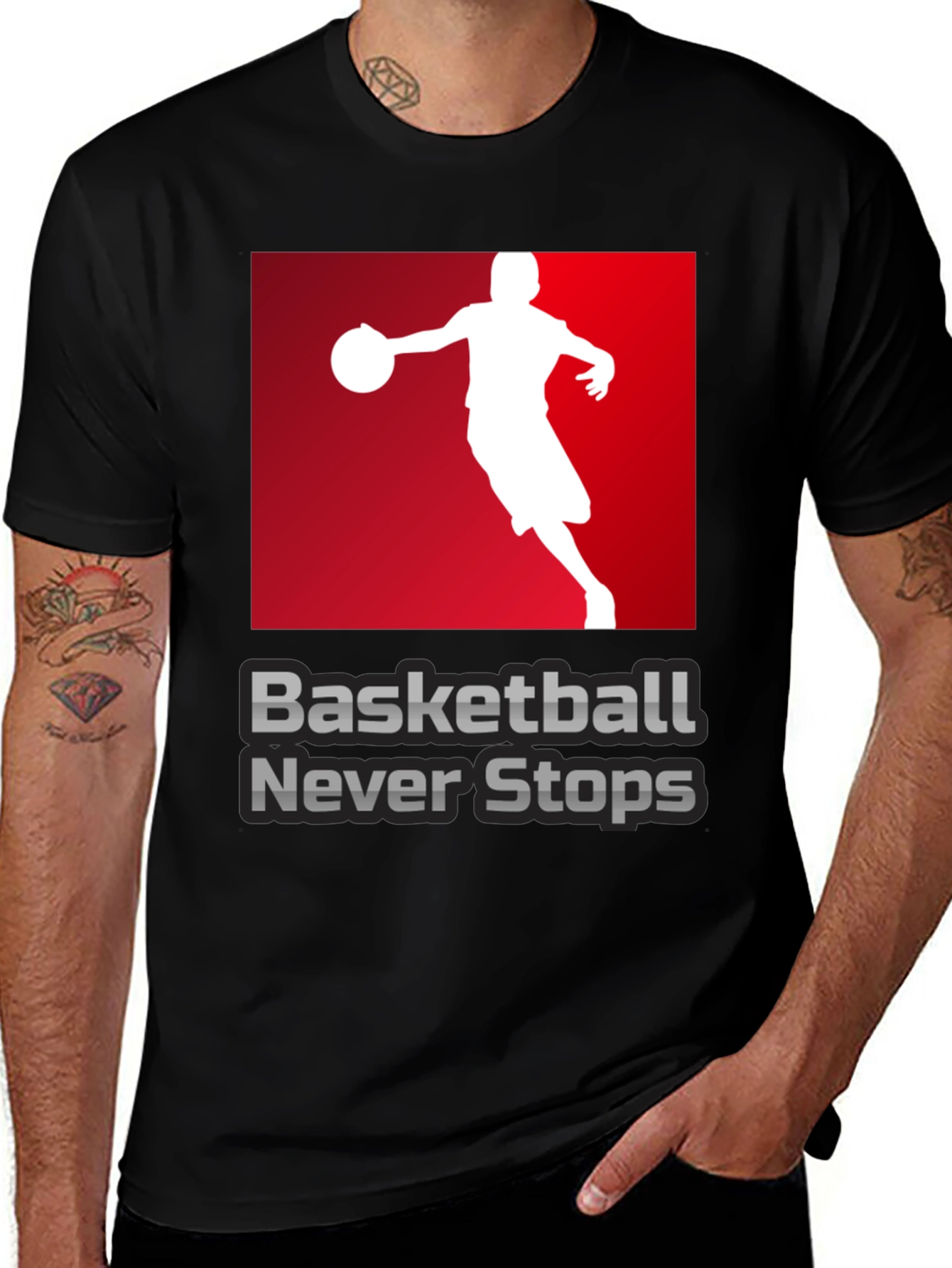 Basketball Never Stops Graphic T-Shirt
