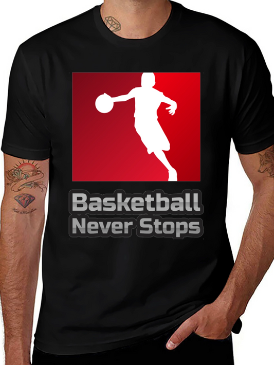 Basketball Never Stops Graphic T-Shirt
