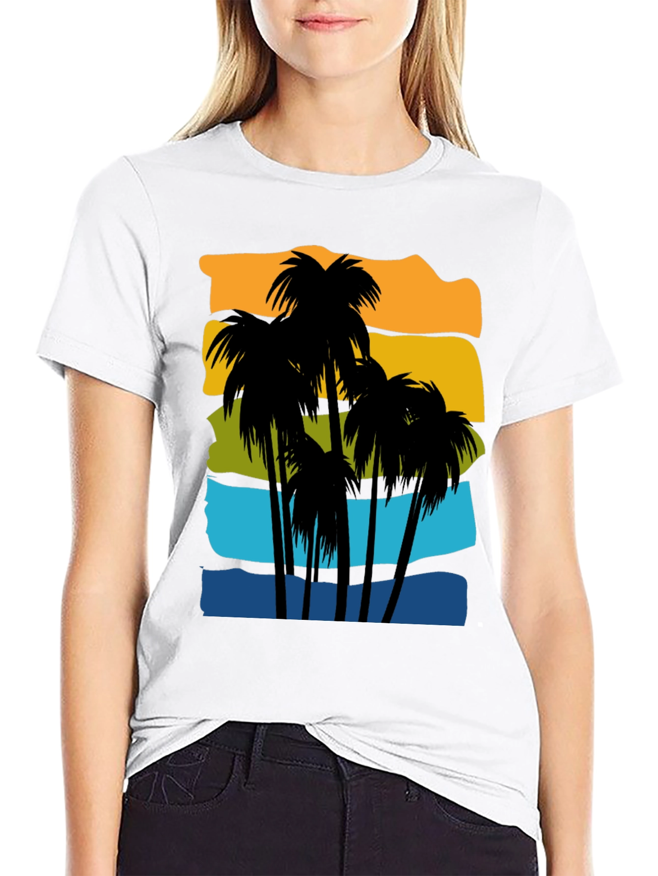 Tropical Palm Tree Graphic Tee - Island Vibes