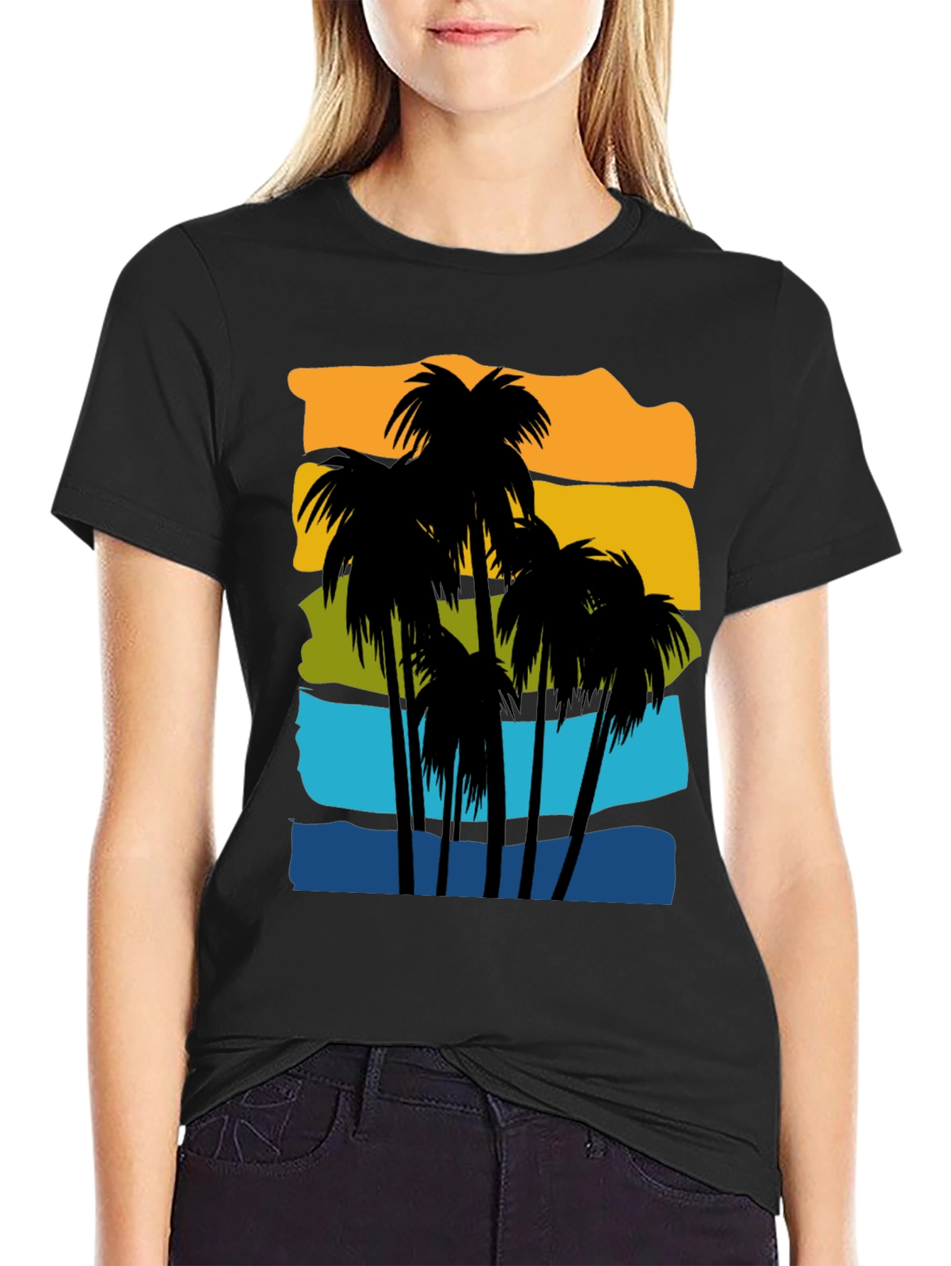 Tropical Palm Tree Graphic Tee - Island Vibes