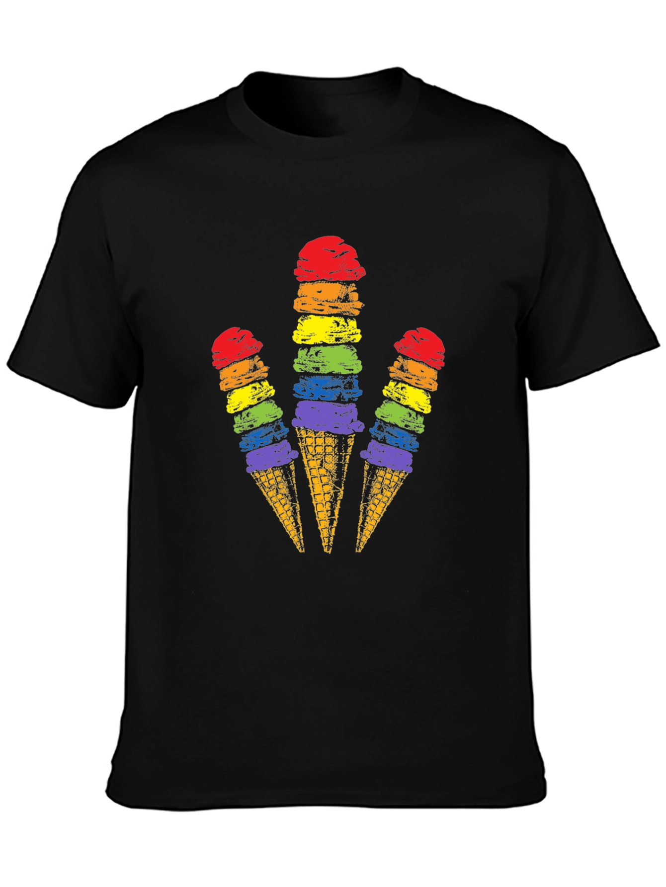 Rainbow Ice Cream Cone Graphic Tee