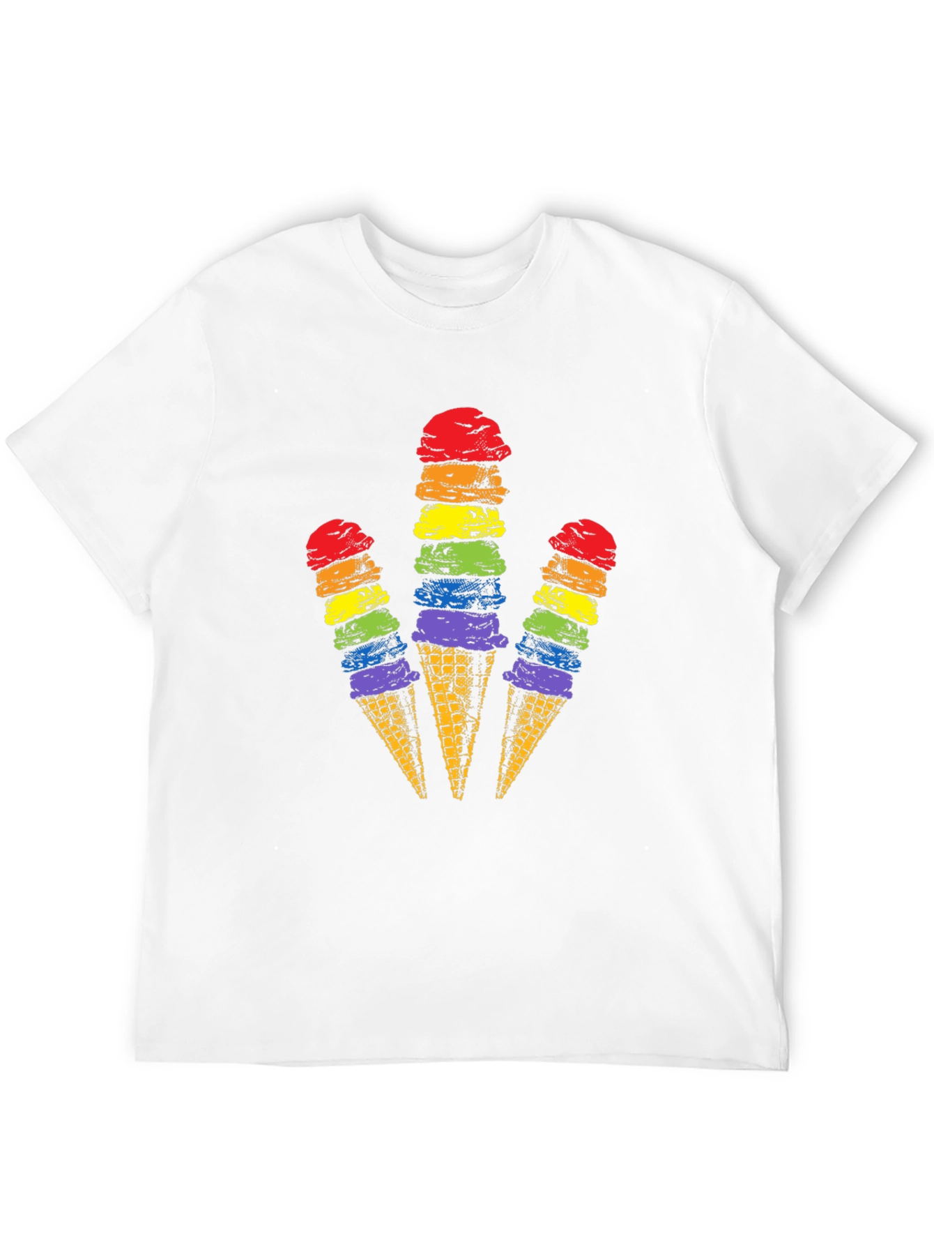 Rainbow Ice Cream Cone Graphic Tee