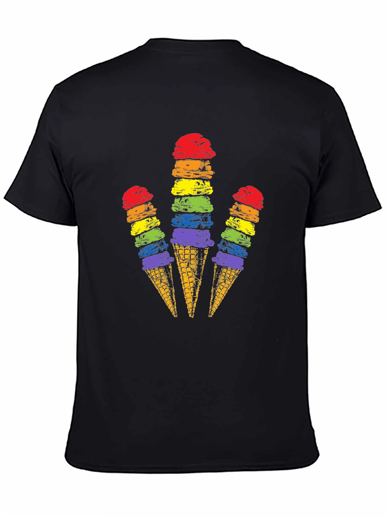 Rainbow Ice Cream Cone Graphic Tee
