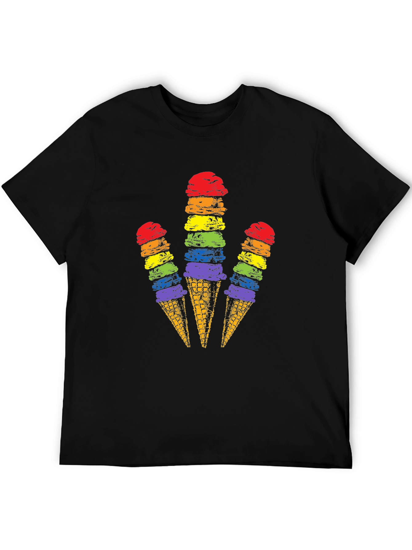 Rainbow Ice Cream Cone Graphic Tee