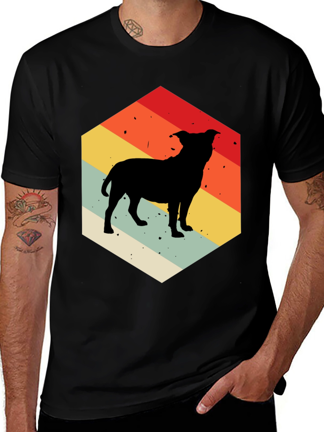 Retro Dog Silhouette Graphic Tee