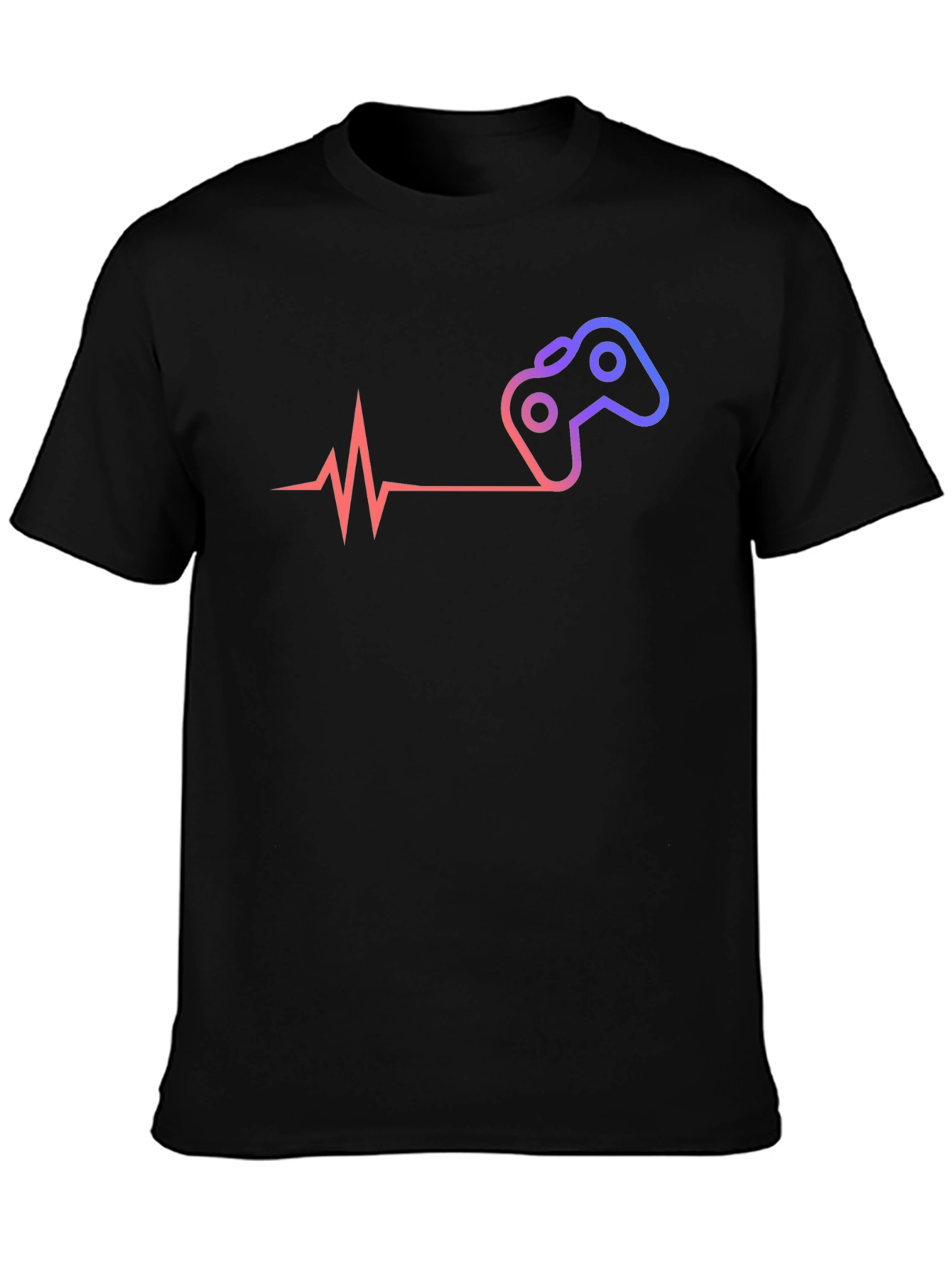 Gamer Heartbeat T-Shirt - Black Cotton Tee