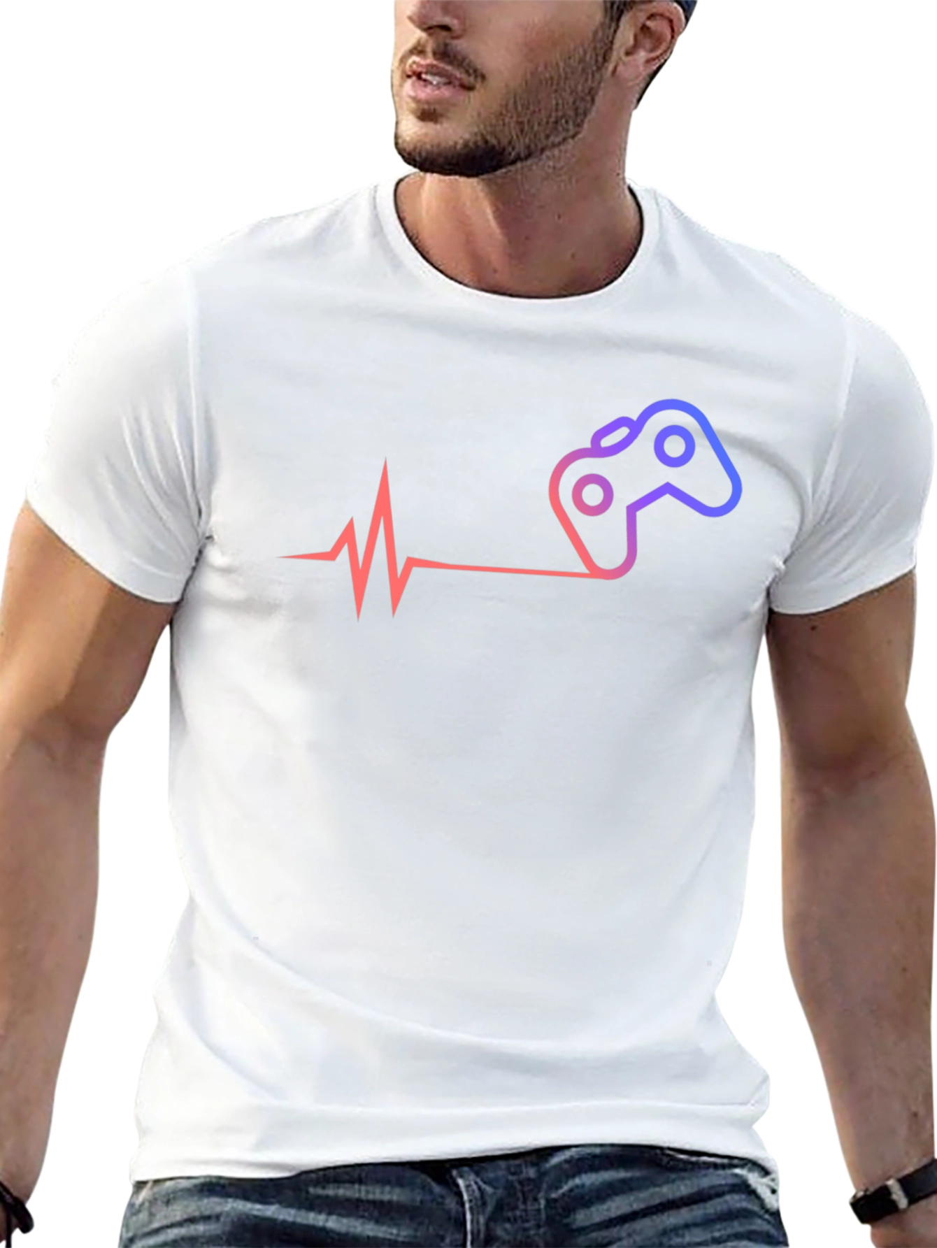 Gamer Heartbeat T-Shirt - Black Cotton Tee