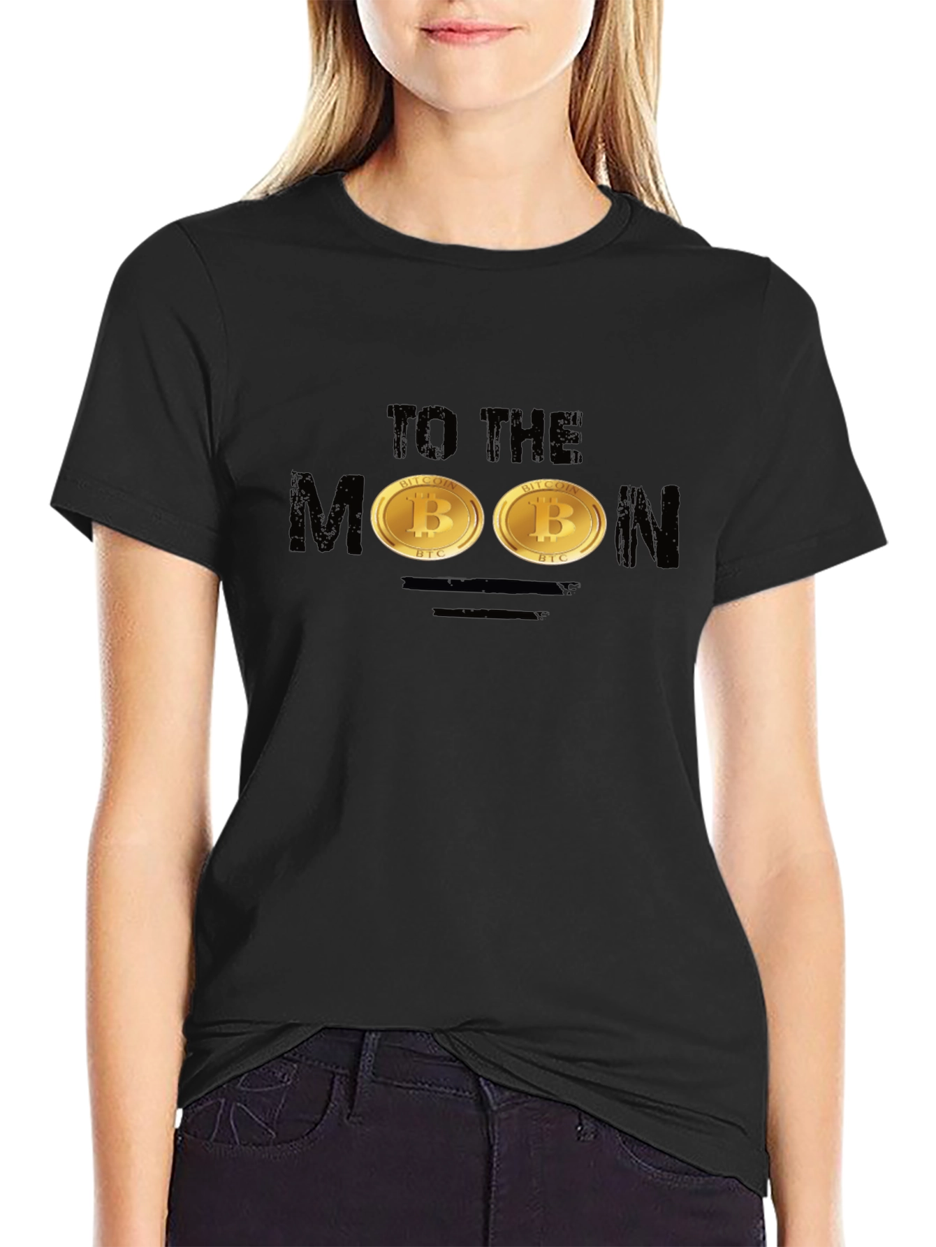 Bitcoin To The Moon Black T-Shirt