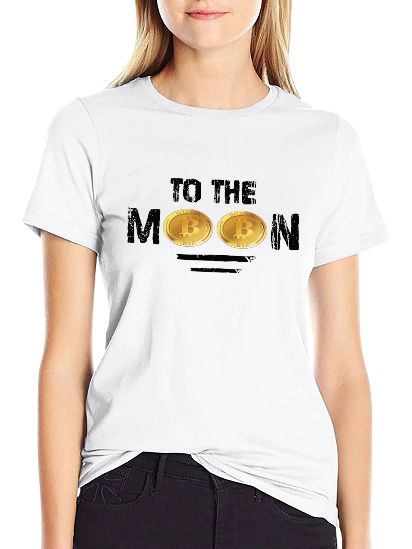 Bitcoin To The Moon Black T-Shirt