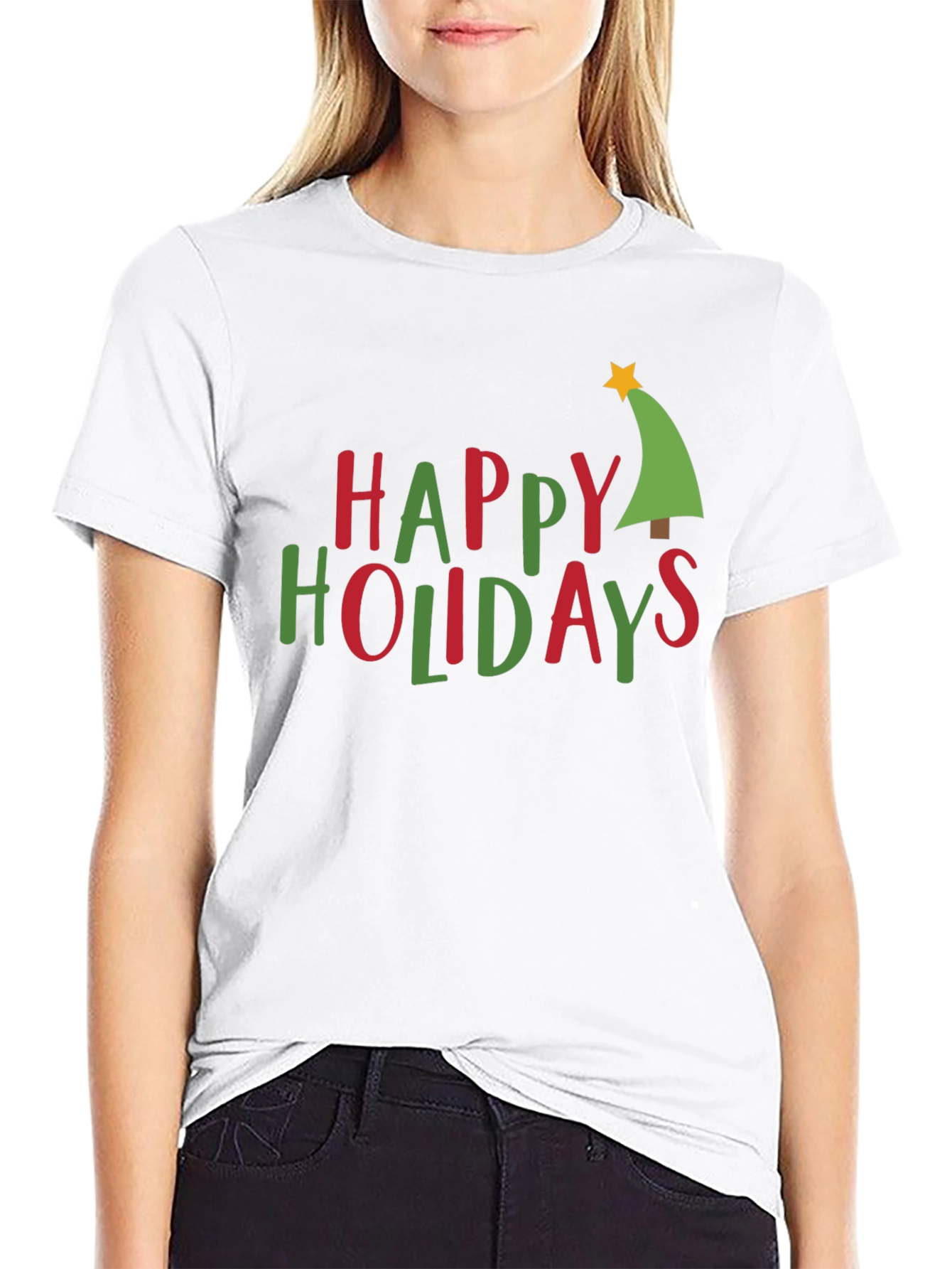 Happy Holidays Christmas Tree Graphic Tee