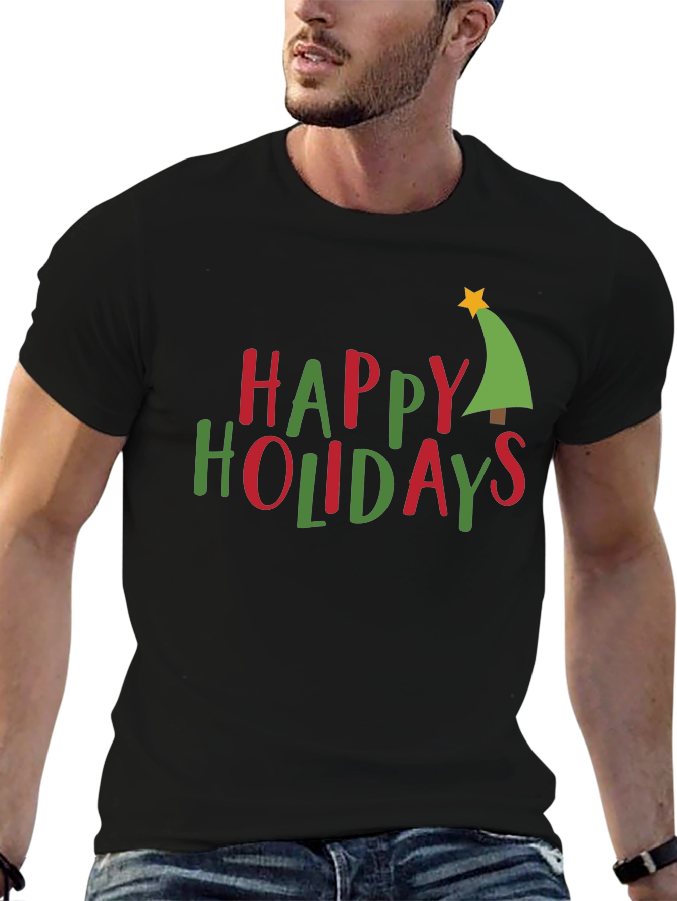 Happy Holidays Christmas Tree Graphic Tee