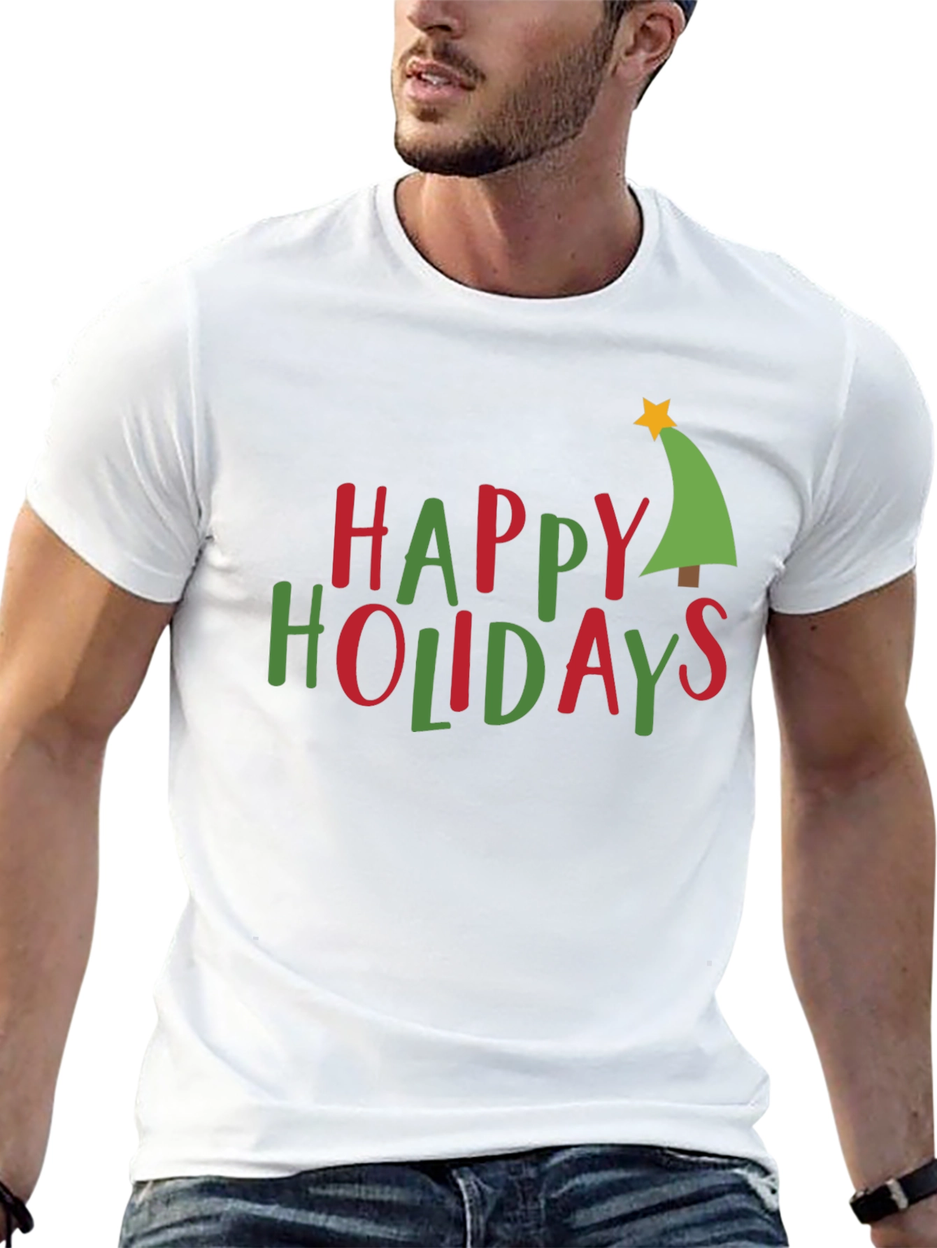 Happy Holidays Christmas Tree Graphic Tee
