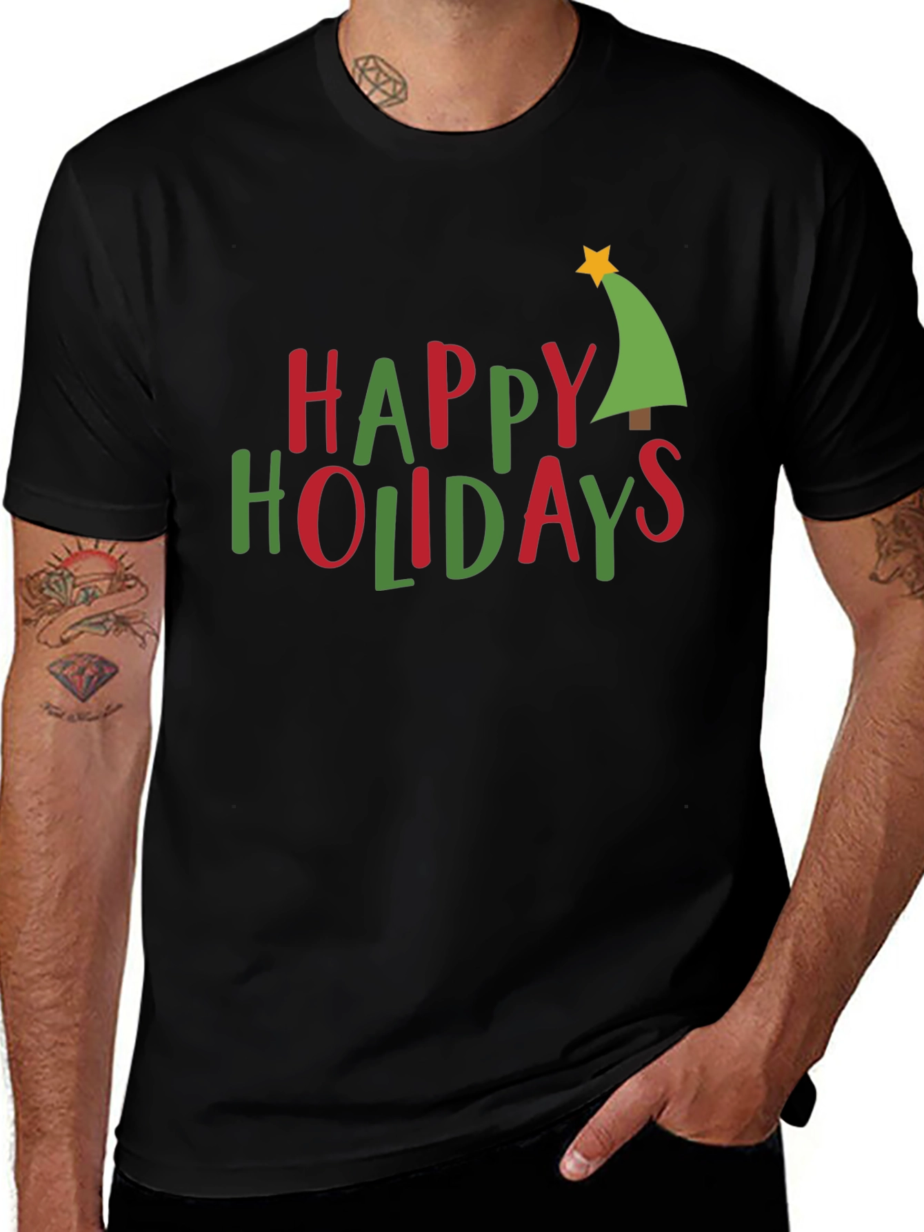 Happy Holidays Christmas Tree Graphic Tee