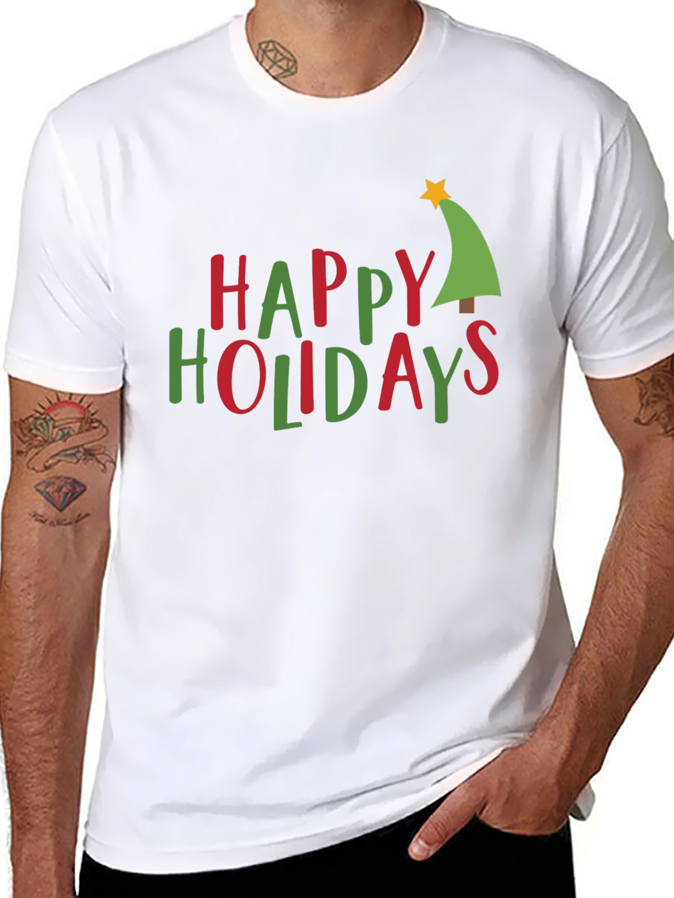 Happy Holidays Christmas Tree Graphic Tee