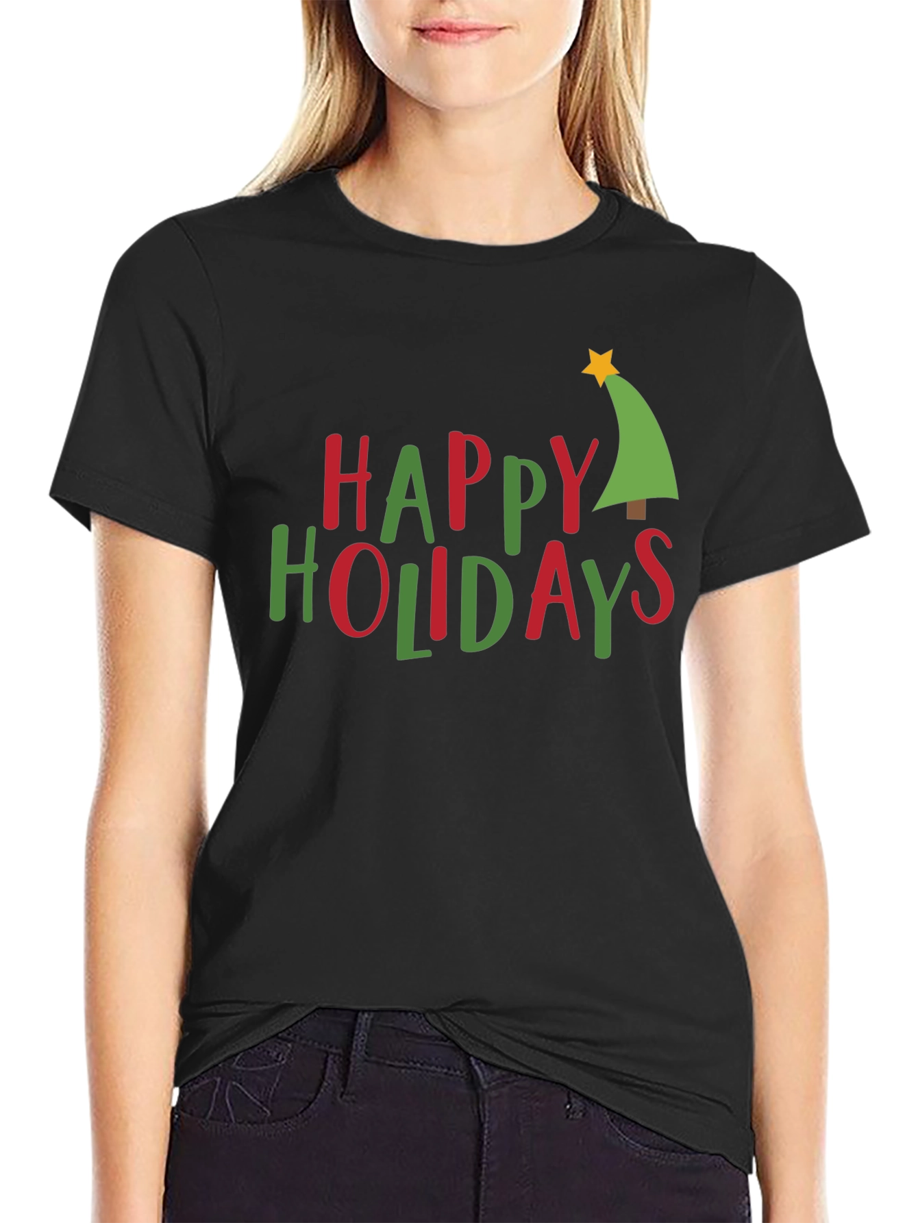 Happy Holidays Christmas Tree Graphic Tee