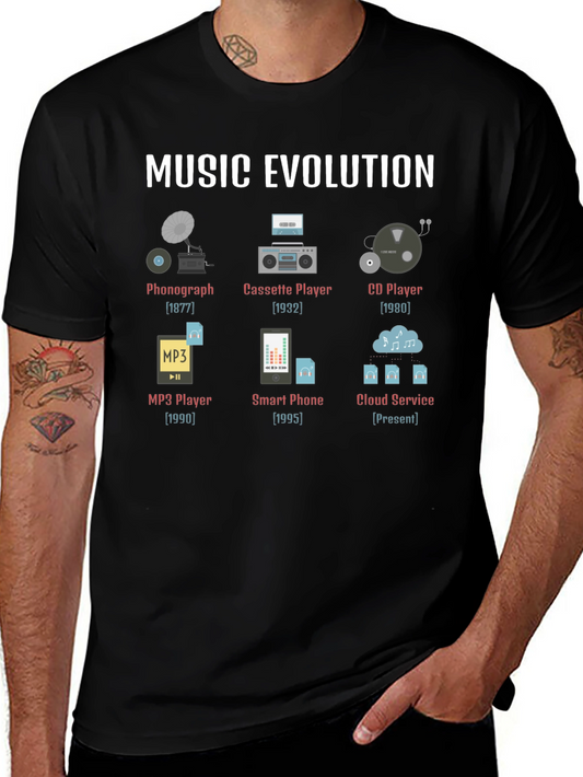 Music Evolution Graphic T-Shirt