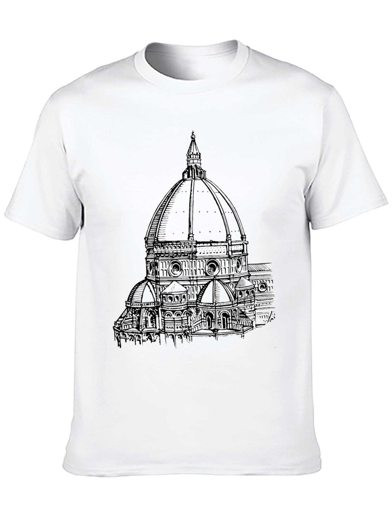 Florence Cathedral Sketch Black T-Shirt
