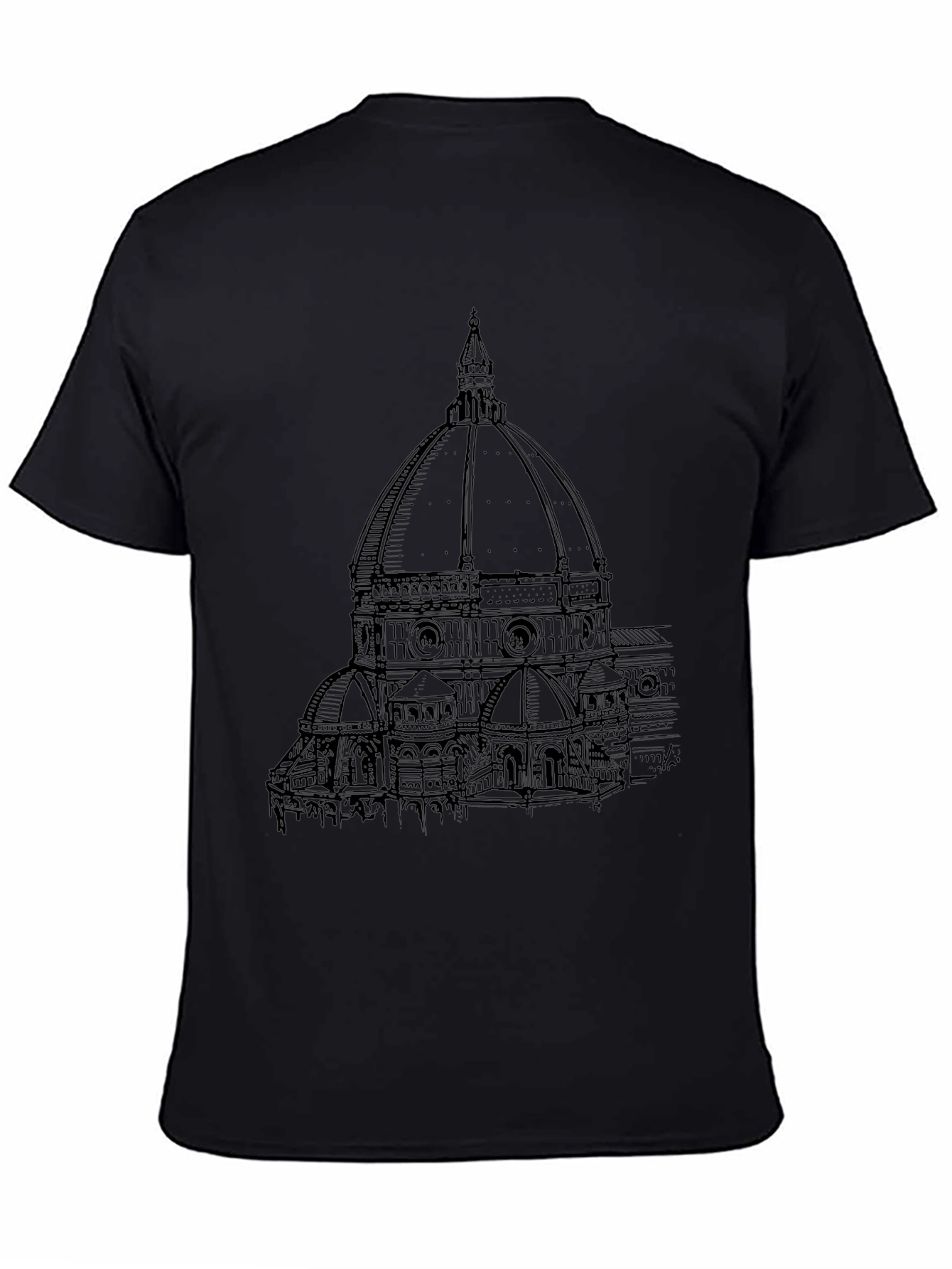 Florence Cathedral Sketch Black T-Shirt