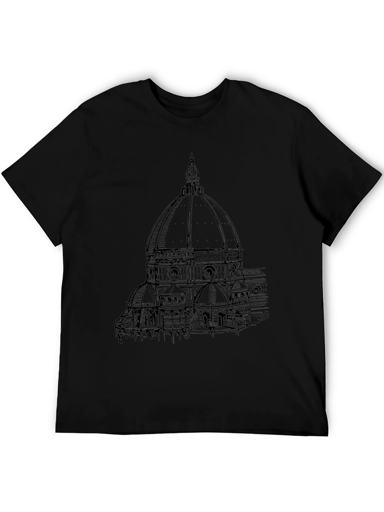 Florence Cathedral Sketch Black T-Shirt