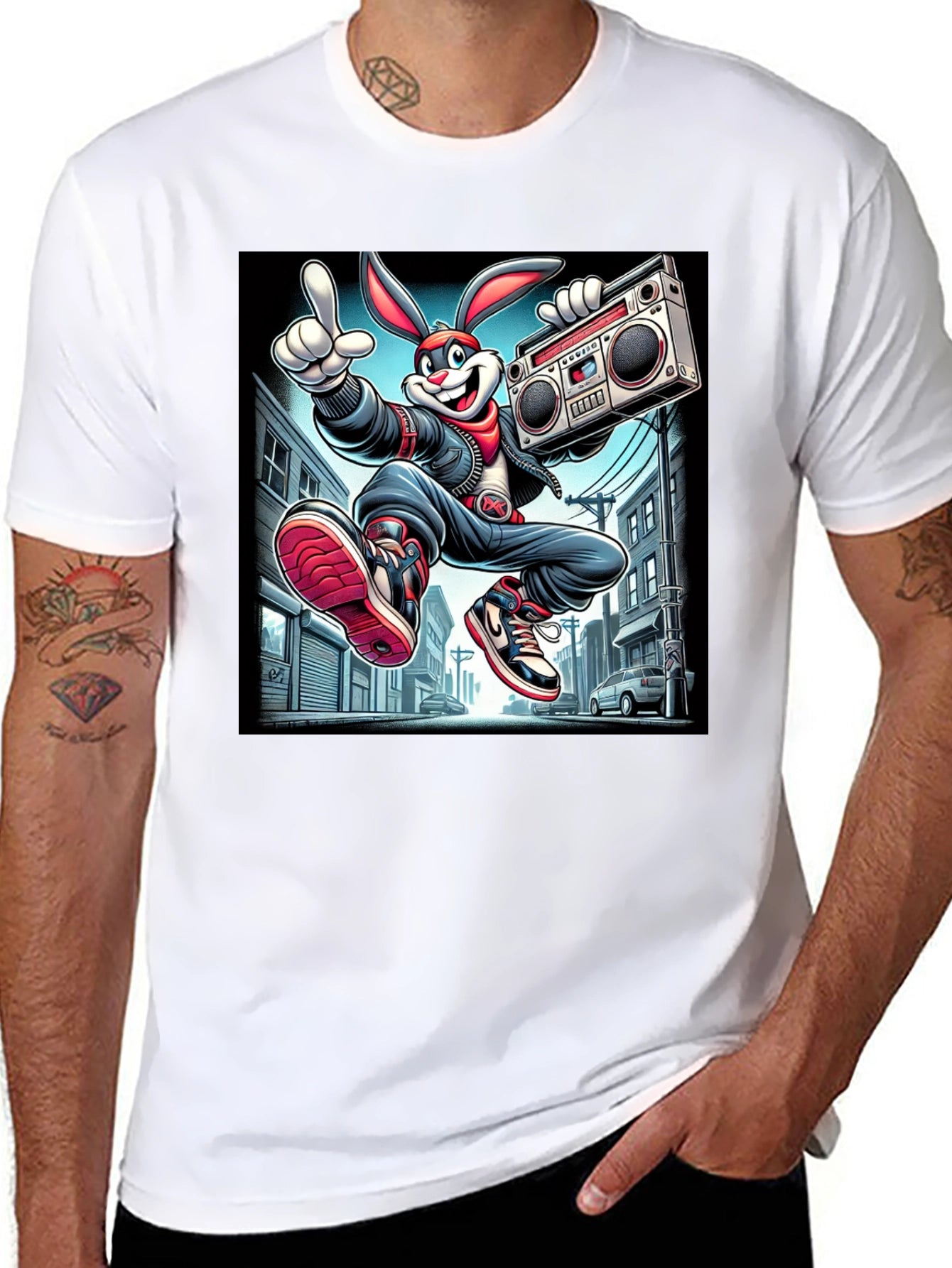 Cool Rabbit Boombox Graphic Tee