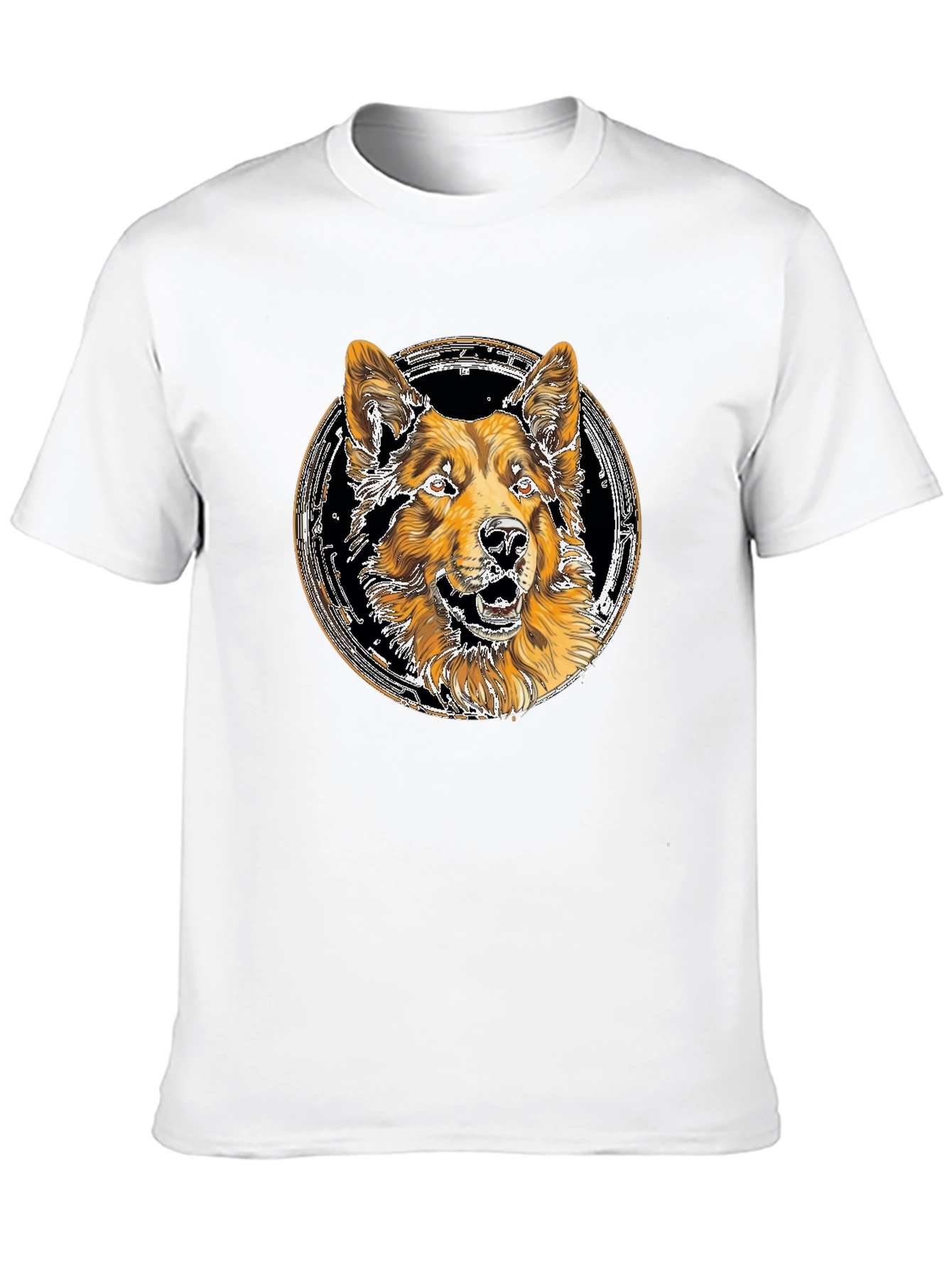 Dog Graphic Tee - Cool Canine Circle Design
