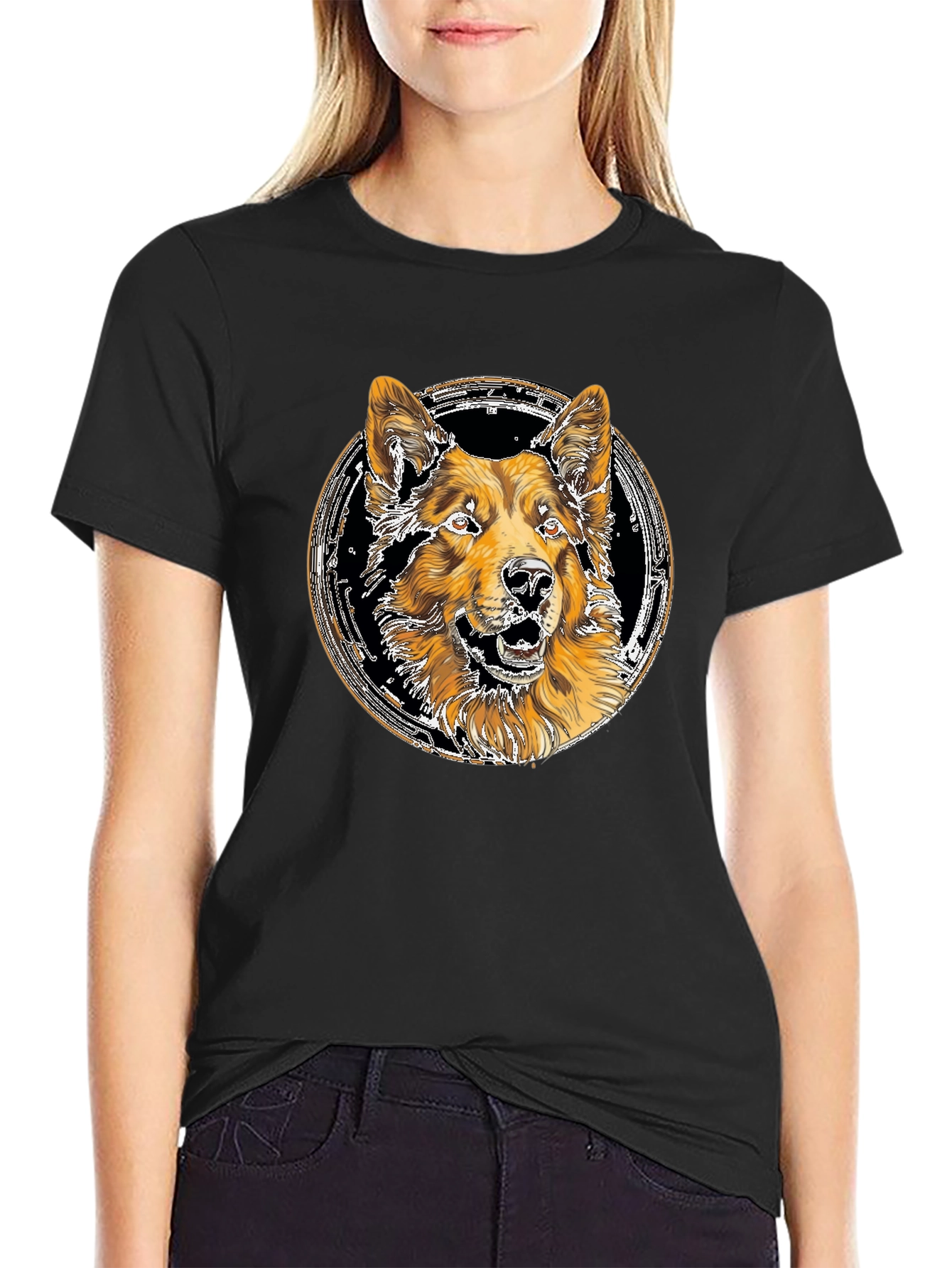 Dog Graphic Tee - Cool Canine Circle Design