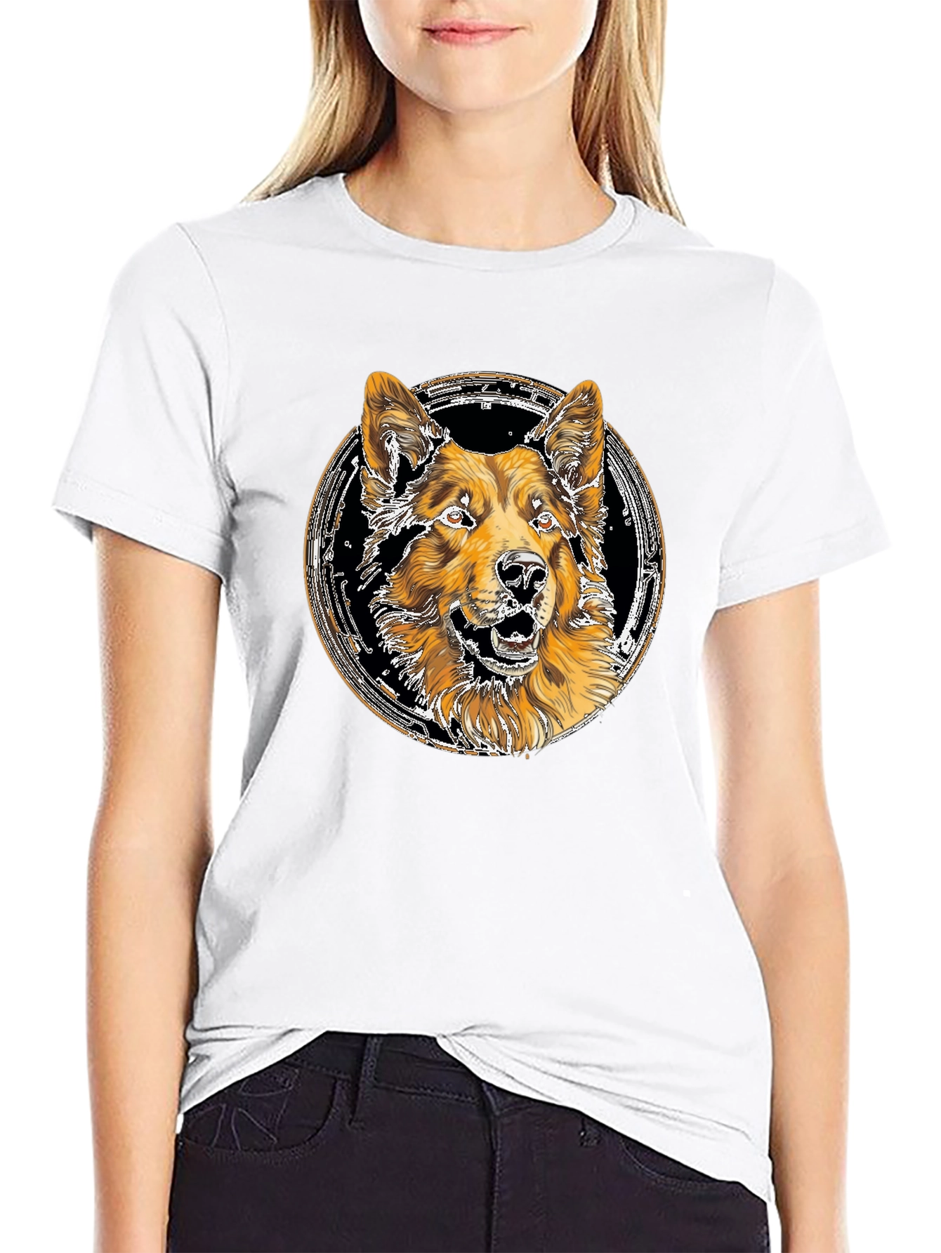 Dog Graphic Tee - Cool Canine Circle Design
