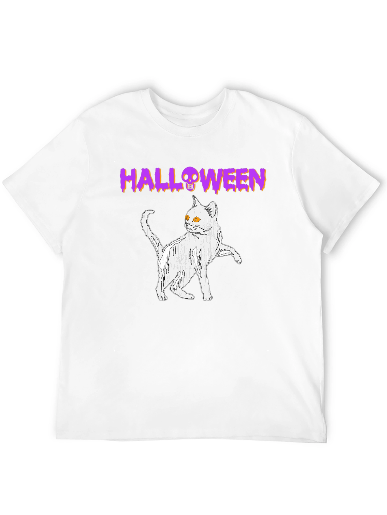Halloween Cat Graphic T-Shirt