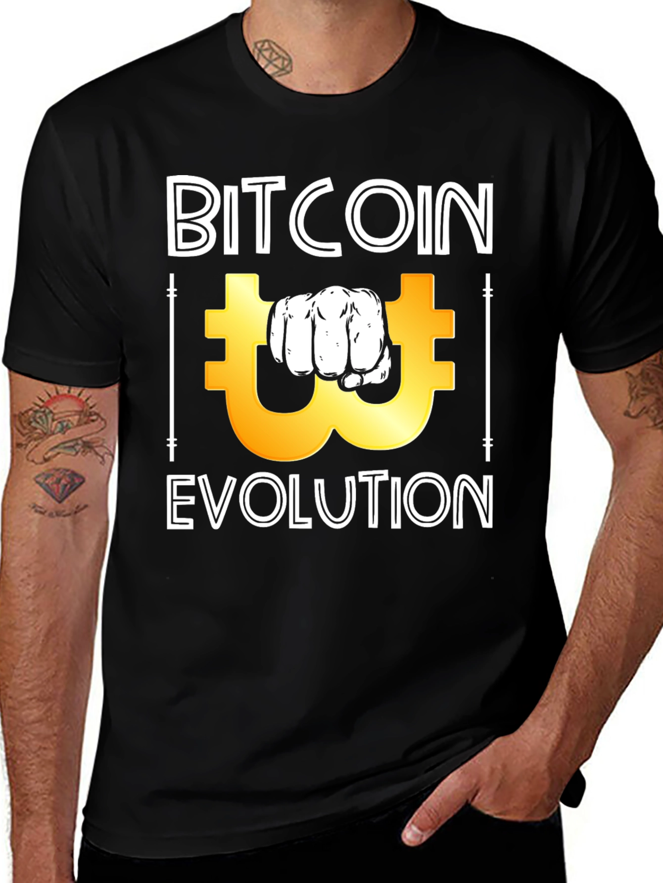 Bitcoin Evolution Graphic Tee - Black