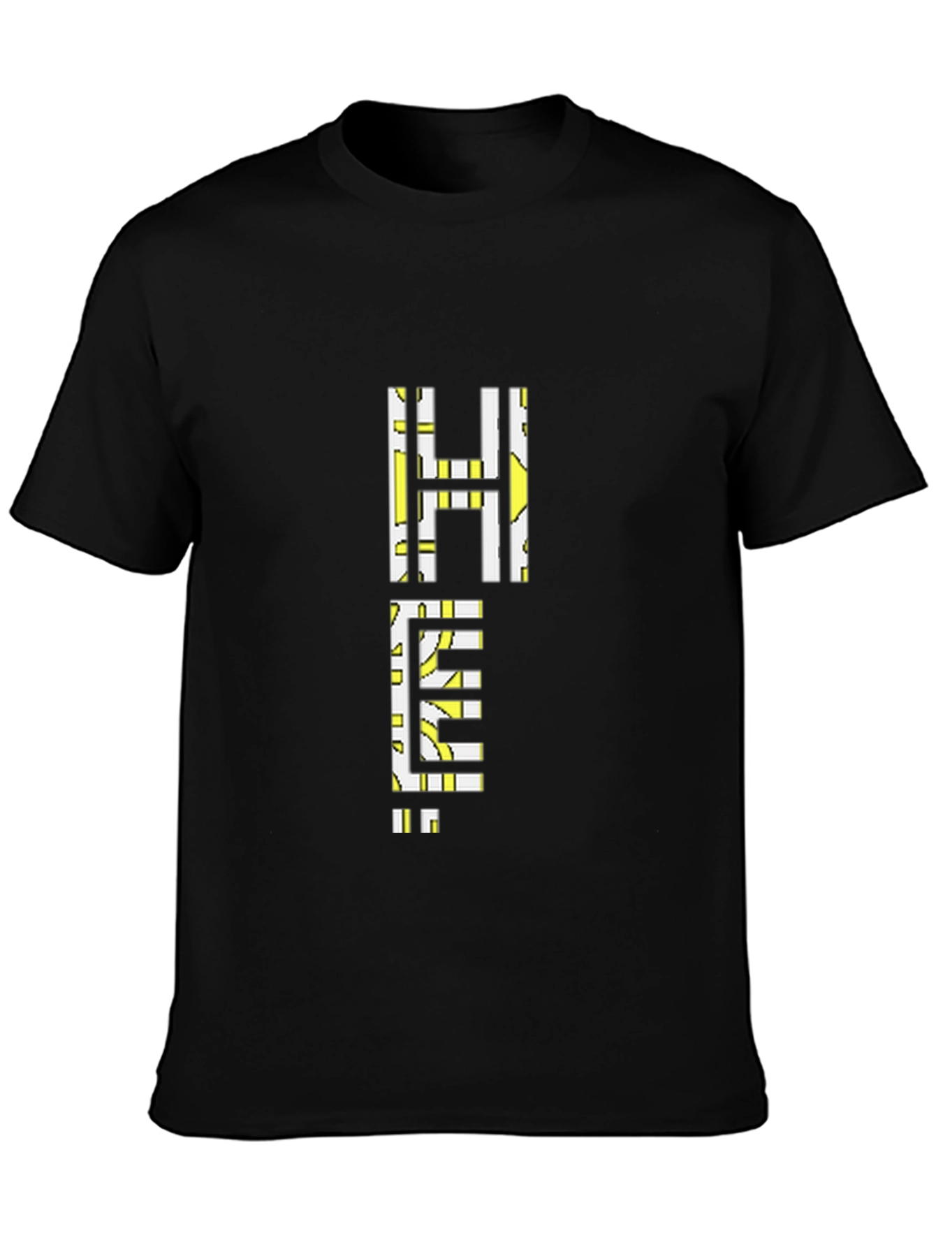 Geometric Help Graphic Tee - Black