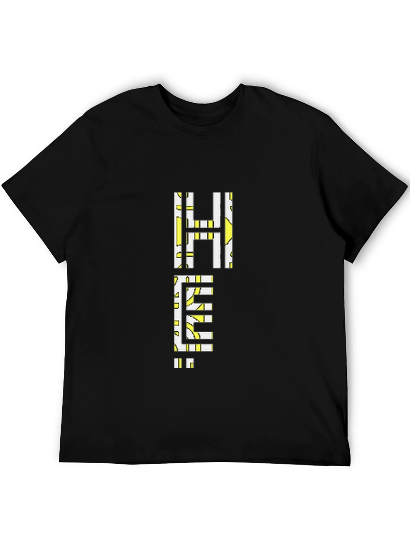 Geometric Help Graphic Tee - Black