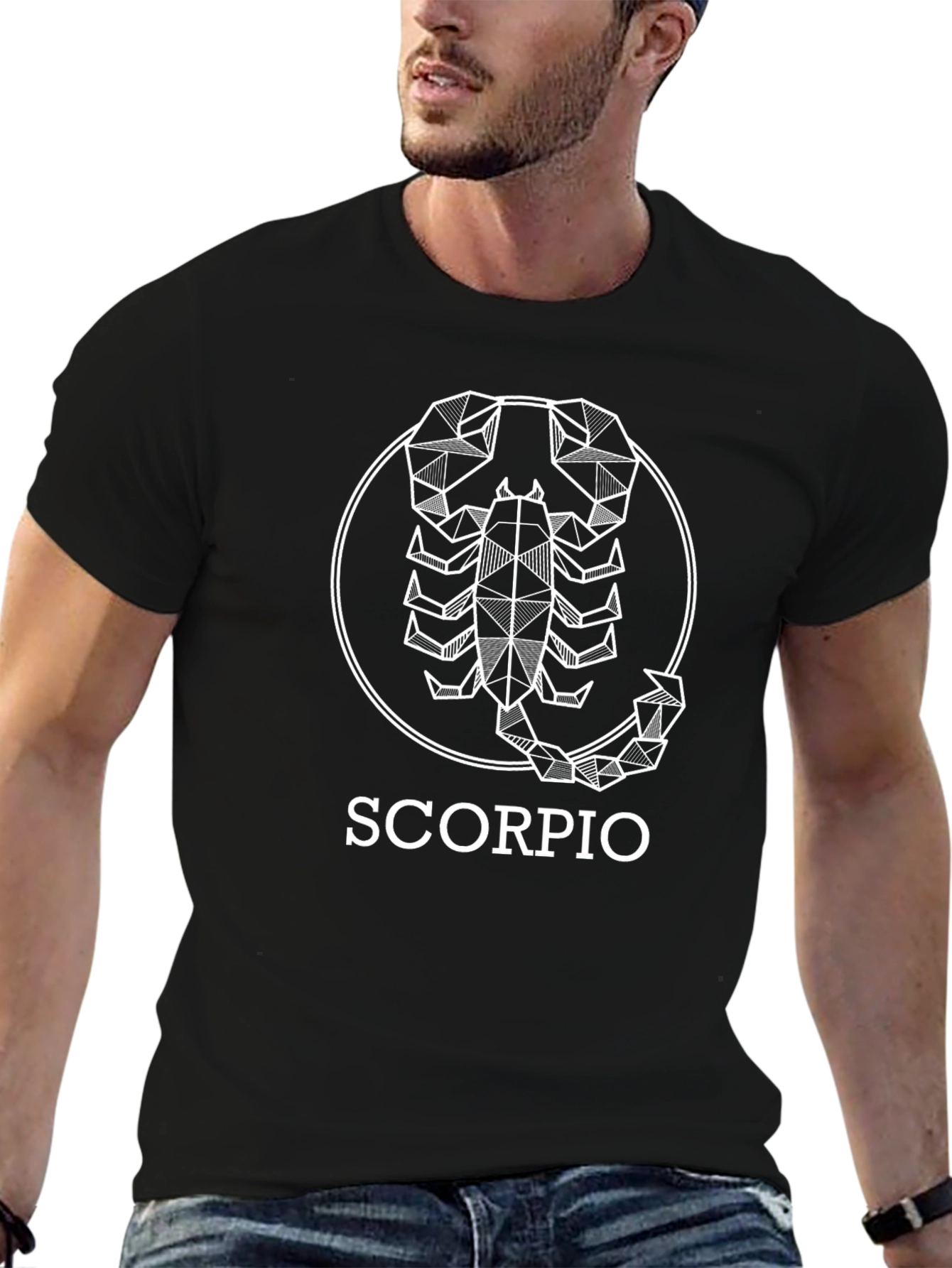 Scorpio Zodiac Graphic T-Shirt - Black