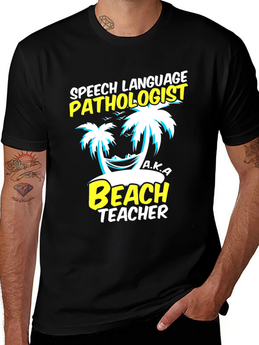 Speech Pathologist Beach Teacher Graphic T-Shirt