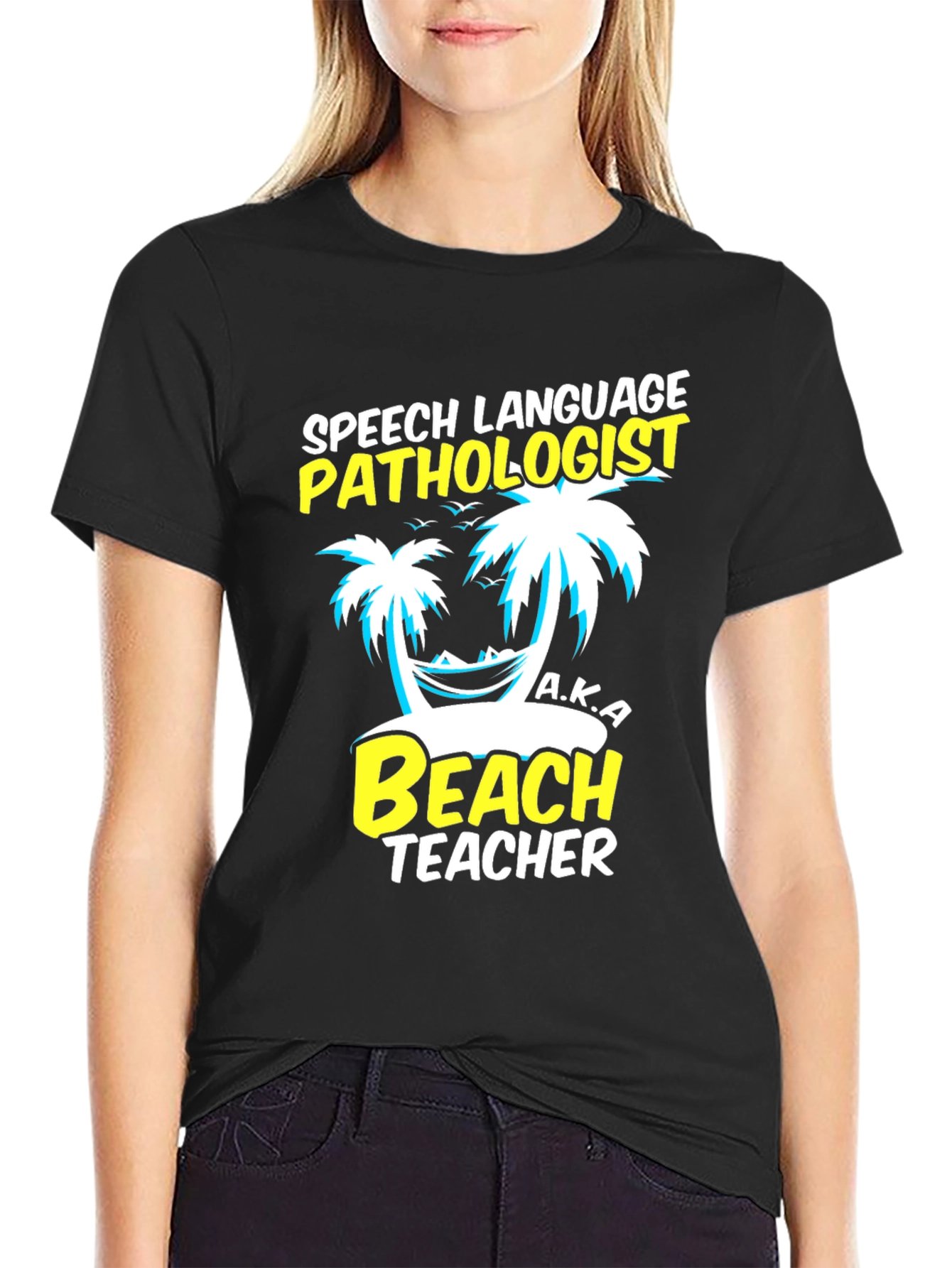 Speech Pathologist Beach Teacher Graphic T-Shirt