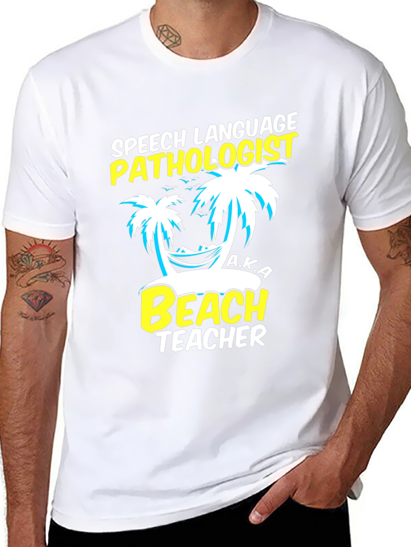 Speech Pathologist Beach Teacher Graphic T-Shirt