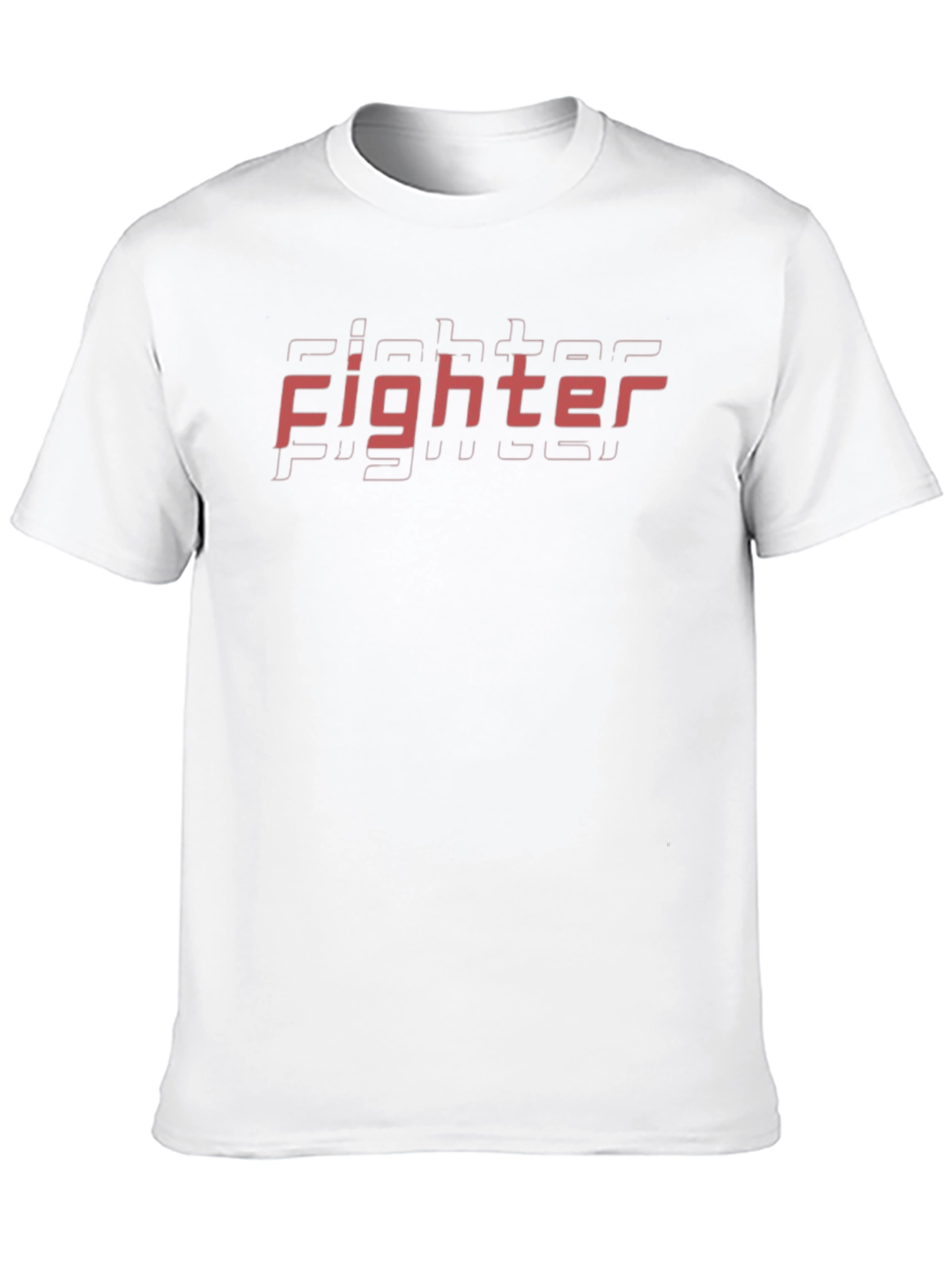 Fighter Graphic Print Black Crewneck T-Shirt