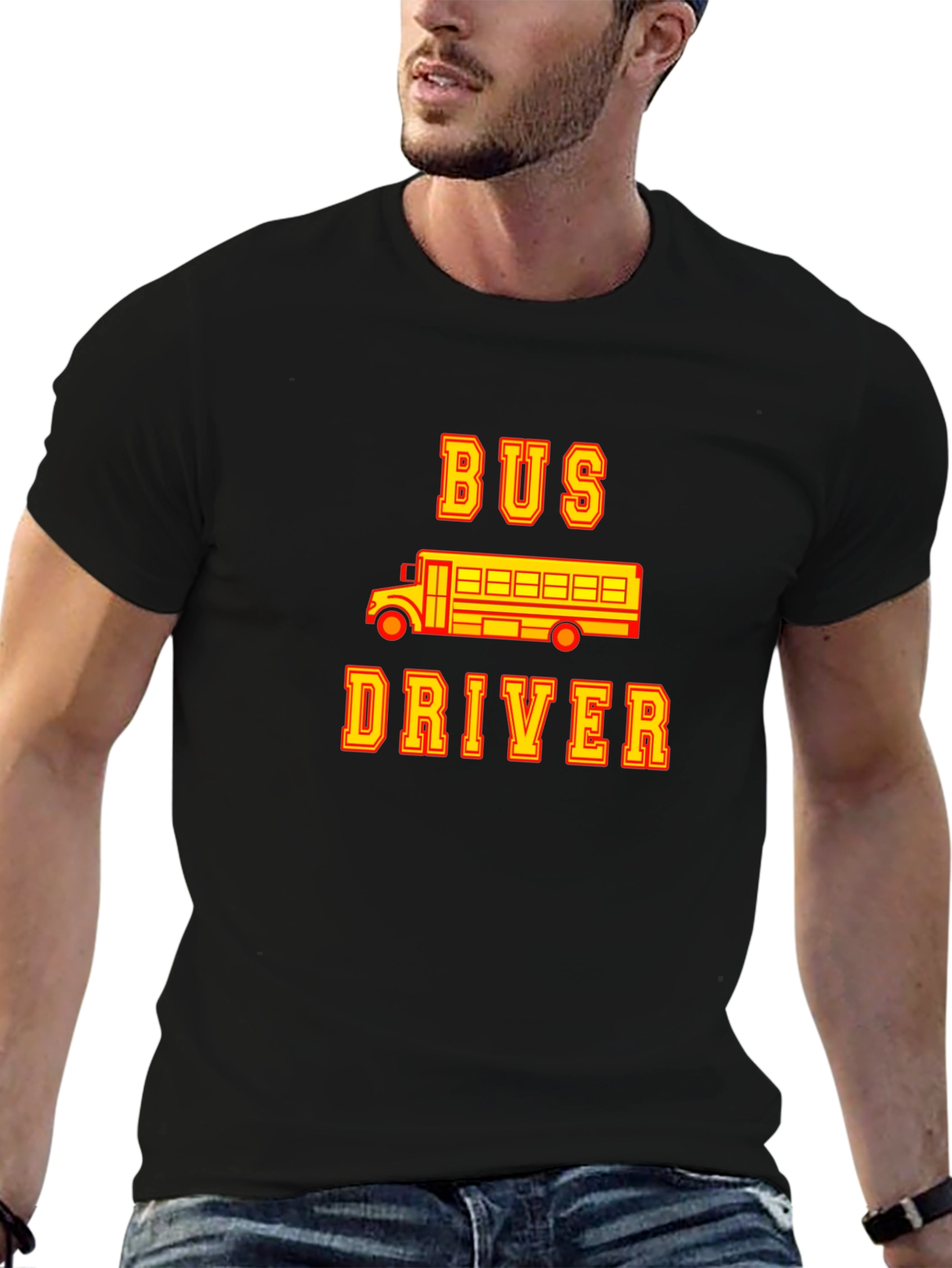 Bus Driver Graphic T-Shirt - Black