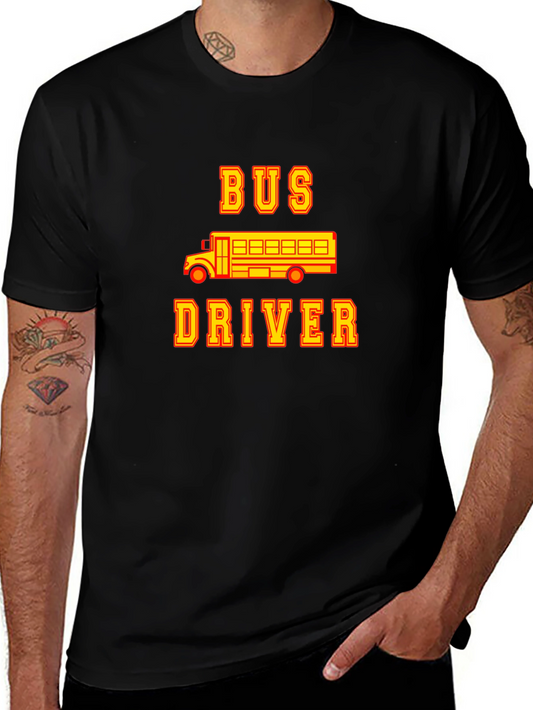 Bus Driver Graphic T-Shirt - Black
