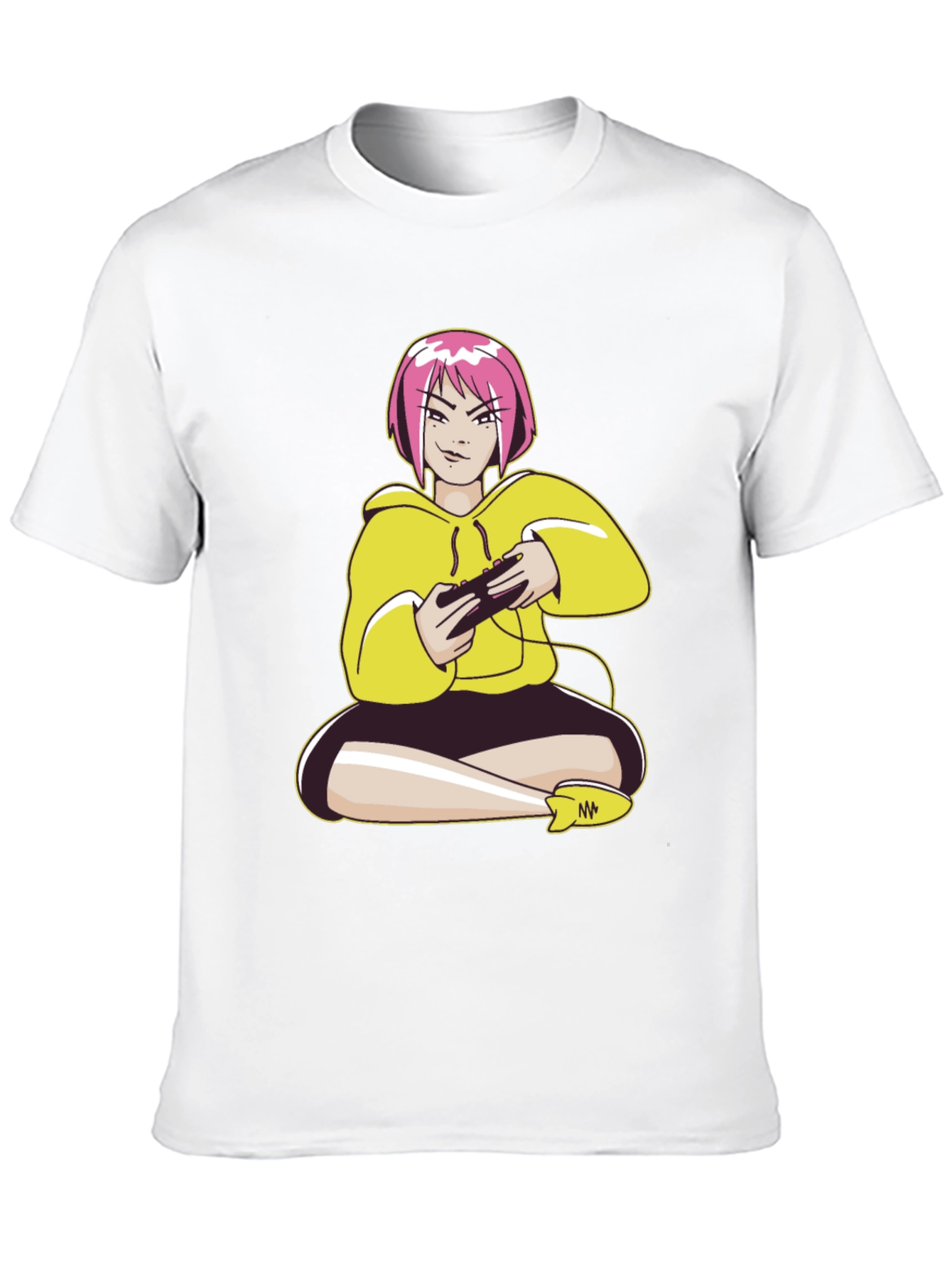 Gamer Girl Graphic Tee - Black Cotton T-Shirt