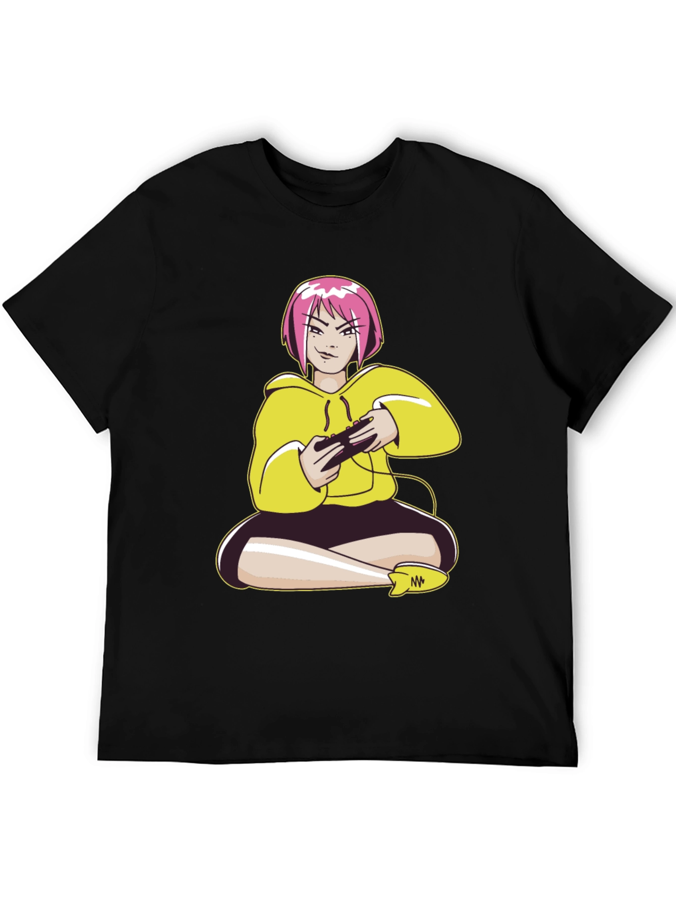 Gamer Girl Graphic Tee - Black Cotton T-Shirt