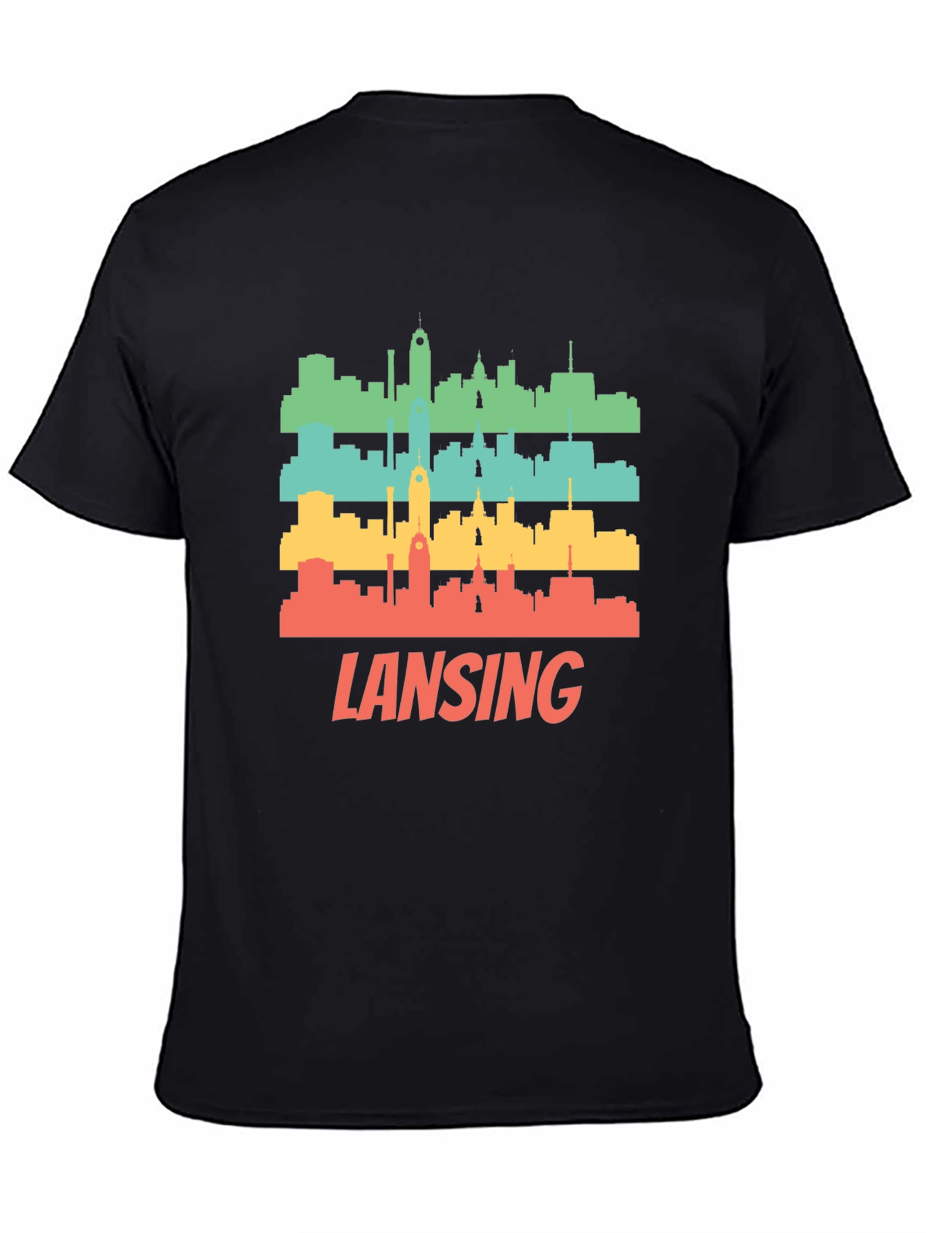 Retro Lansing Skyline Graphic T-Shirt