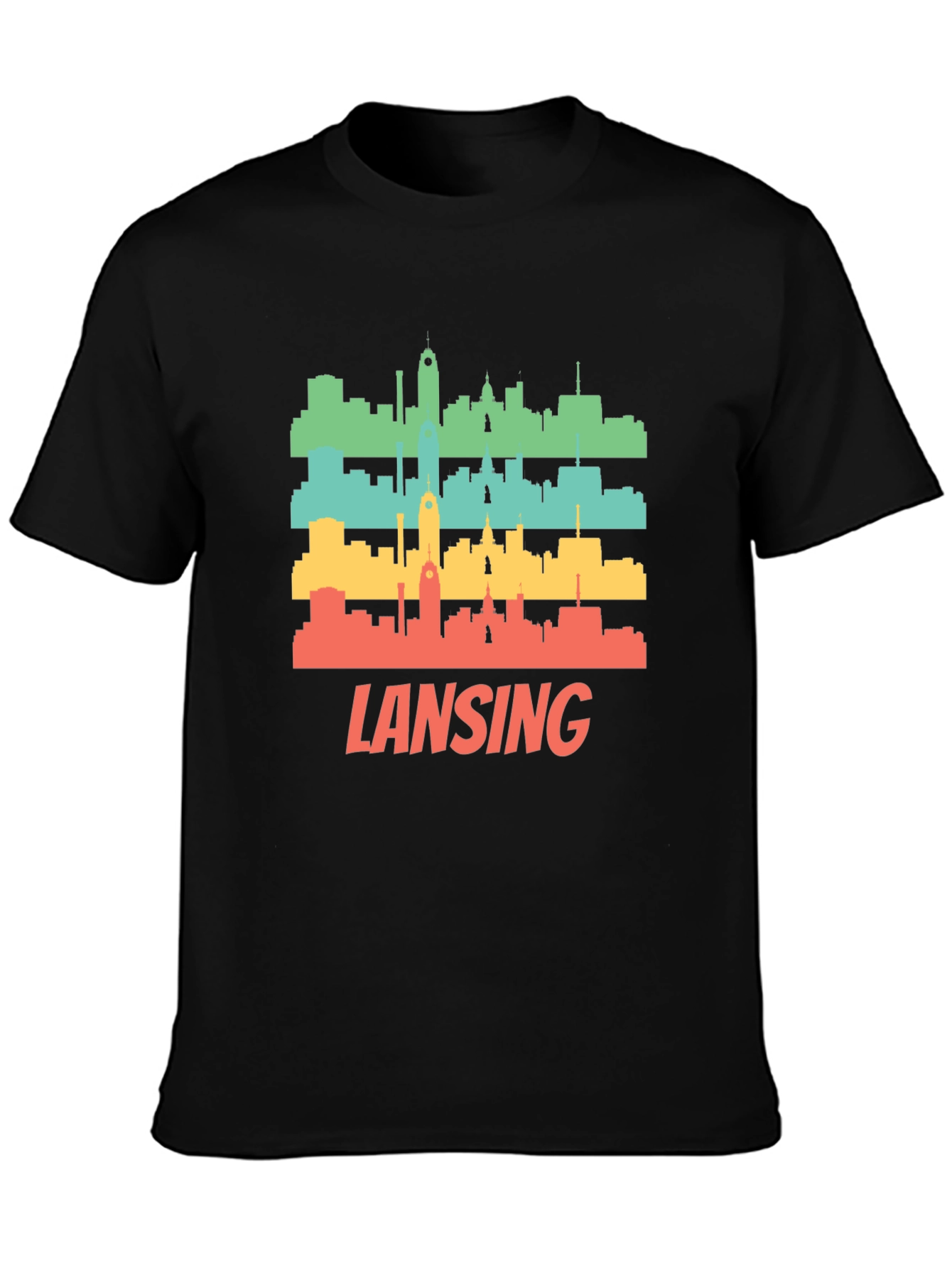 Retro Lansing Skyline Graphic T-Shirt