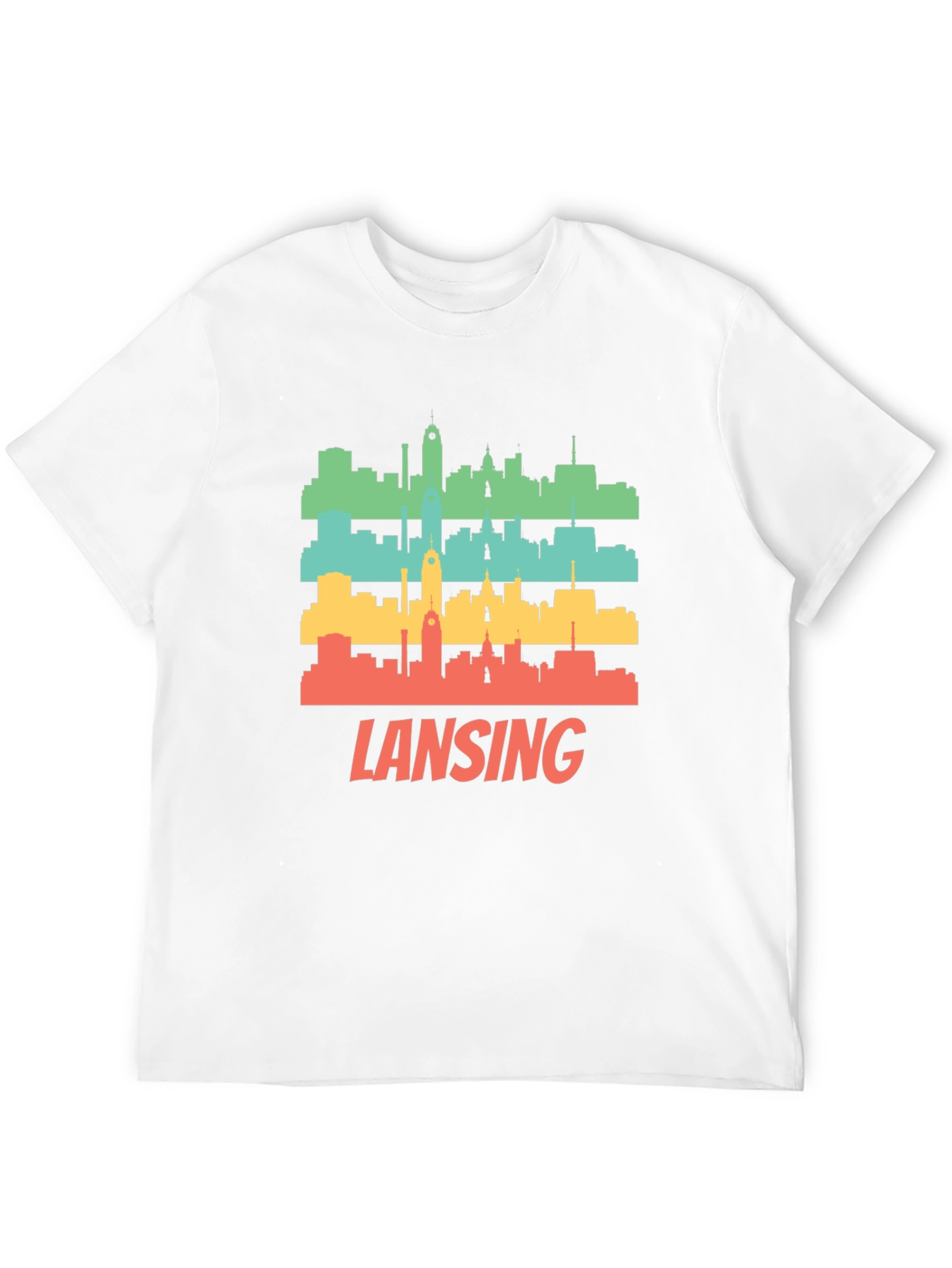 Retro Lansing Skyline Graphic T-Shirt