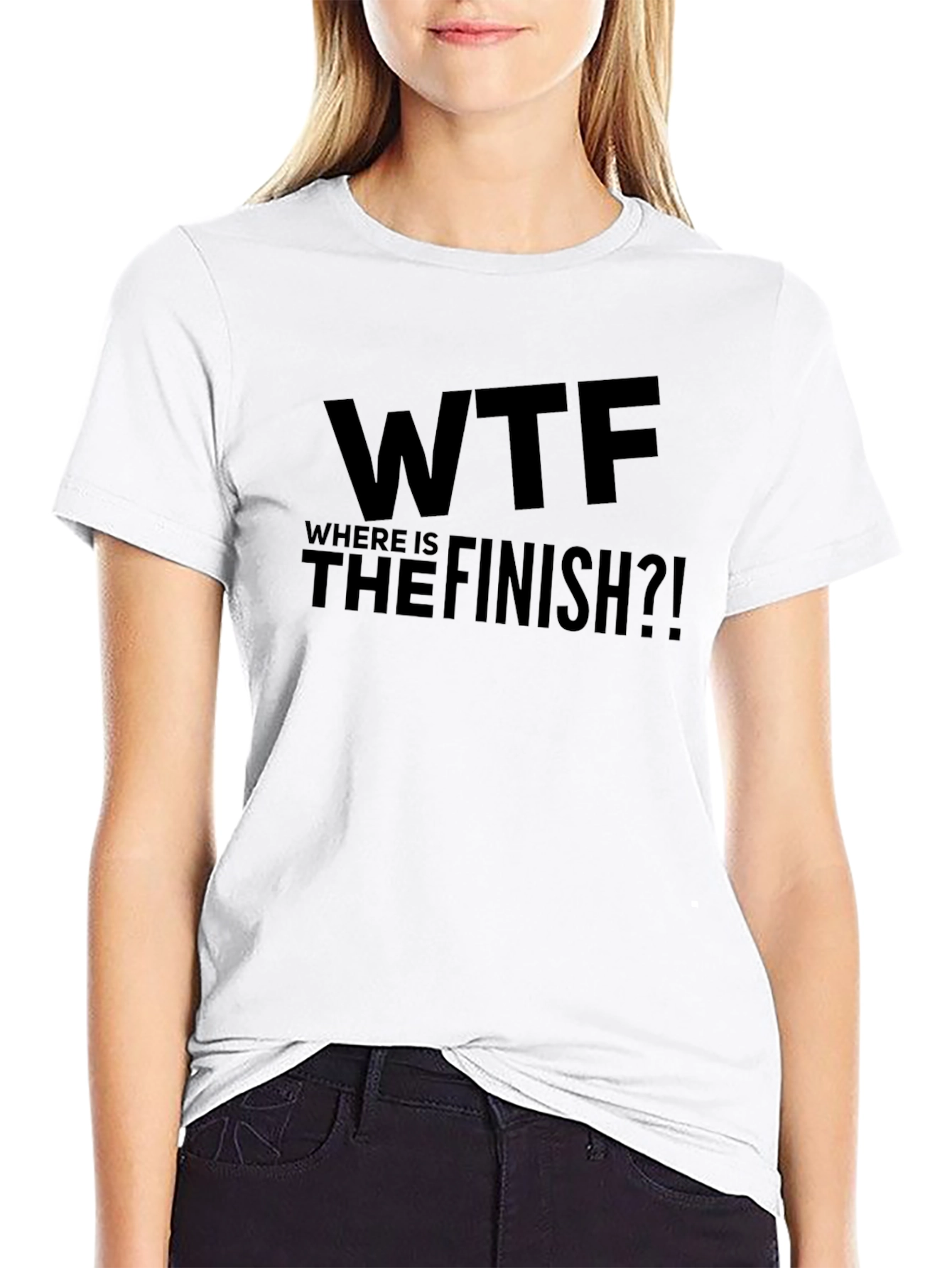 WTF Where is the Finish?! Mens Black T-Shirt