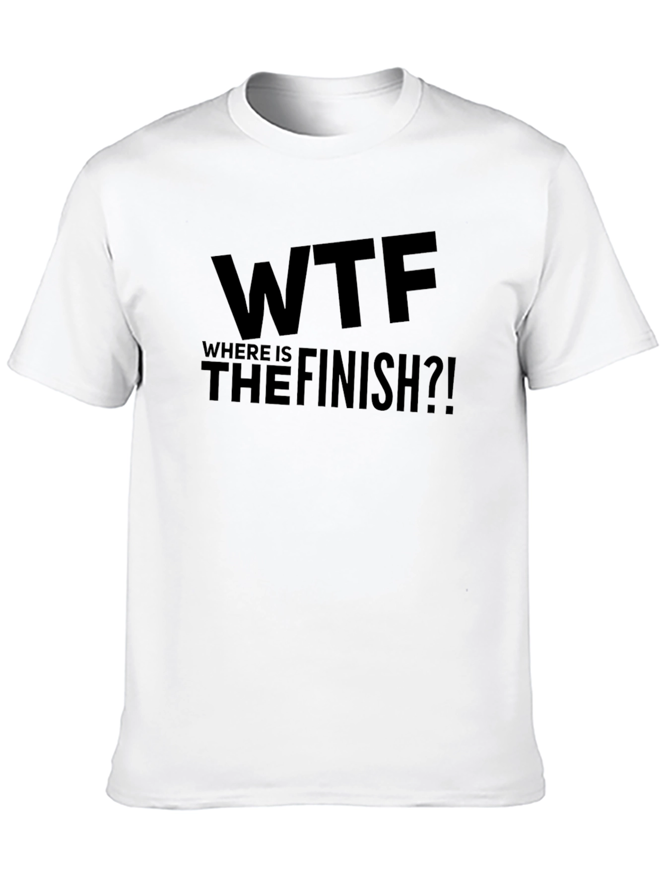 WTF Where is the Finish?! Mens Black T-Shirt